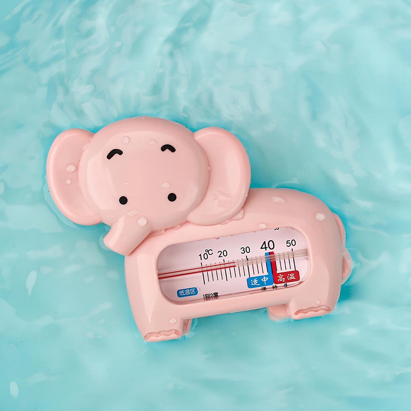 Termômetro de Banho Bebê Infantil Monitor Temperatura da Água - Elefante Rosa