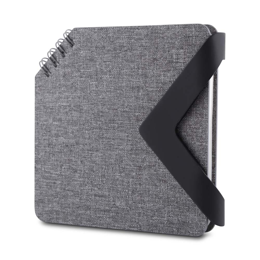 Mini Caderno com Fecho Magnético 70 Folhas Pautadas Cinza