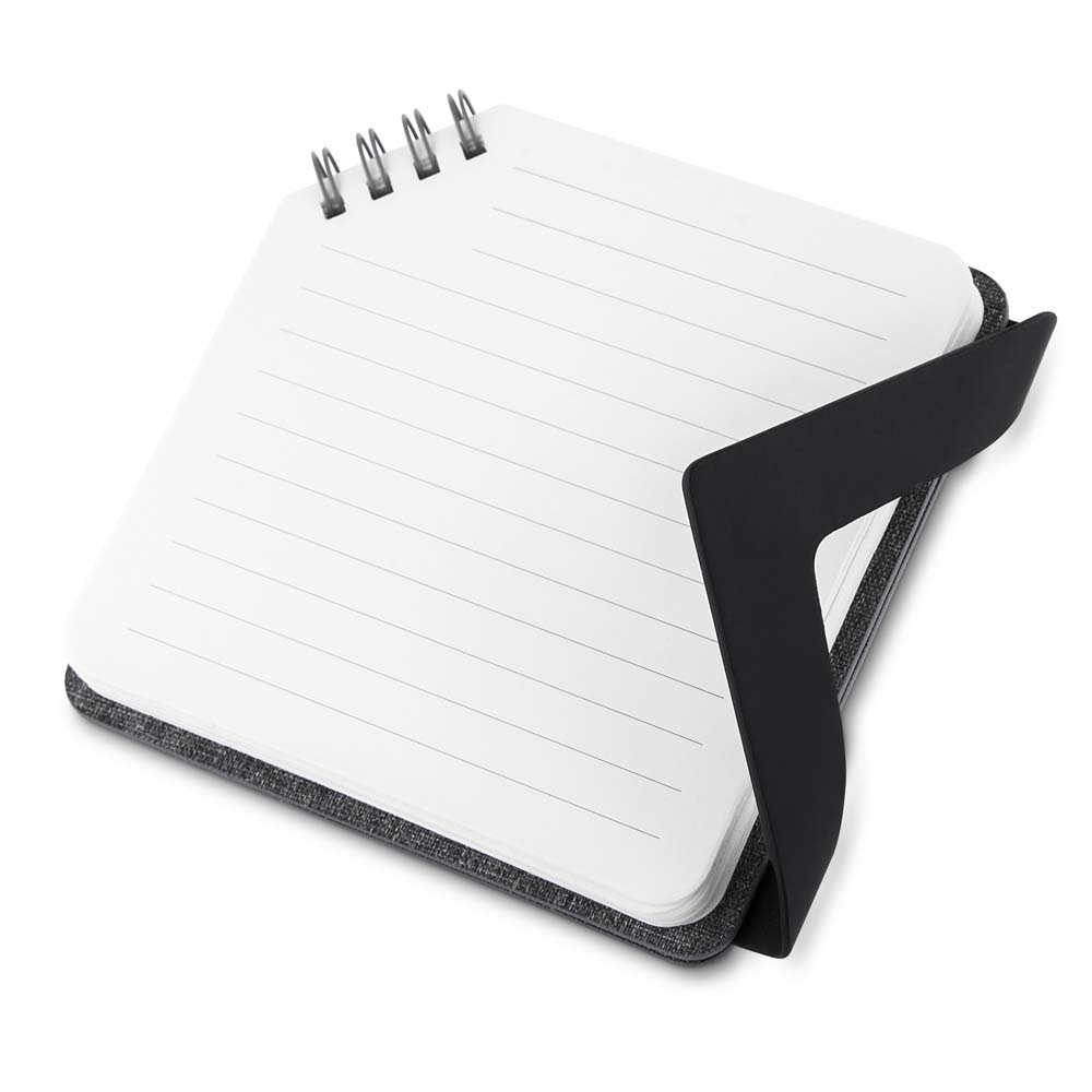 Mini Caderno com Fecho Magnético 70 Folhas Pautadas Cinza