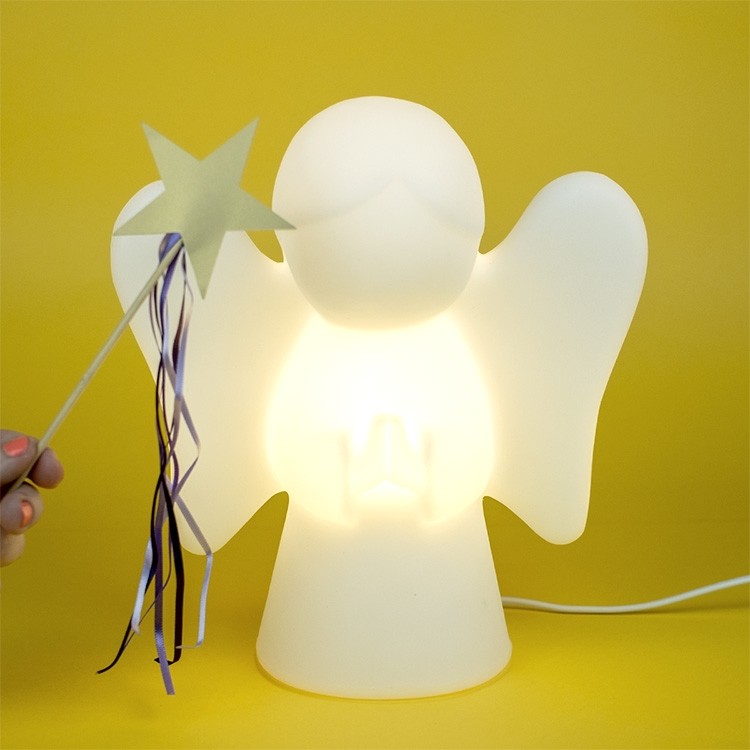 Luminária Abajur Anjinho Polietileno Bivolt Decoração Quarto