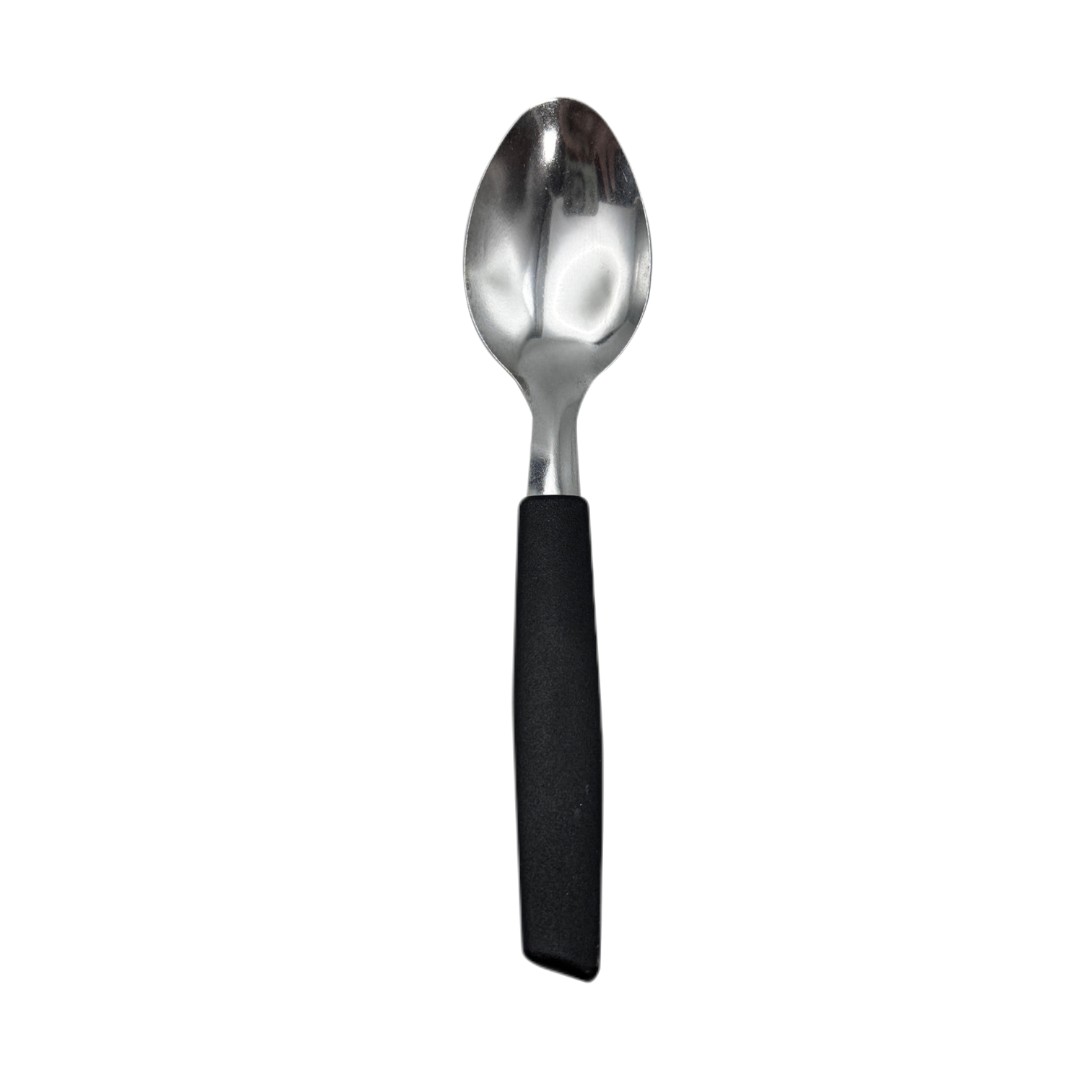 Kit 6 Peças Colher de Chá/Sobremesa Cabene Cabo Plástico Preto
