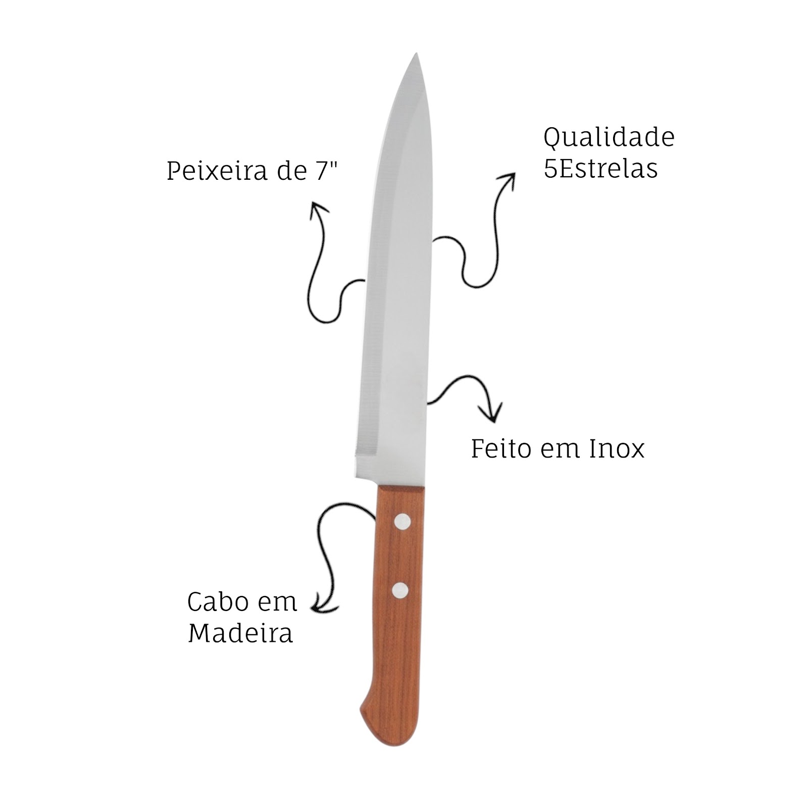 Faca Peixeira Inox 7