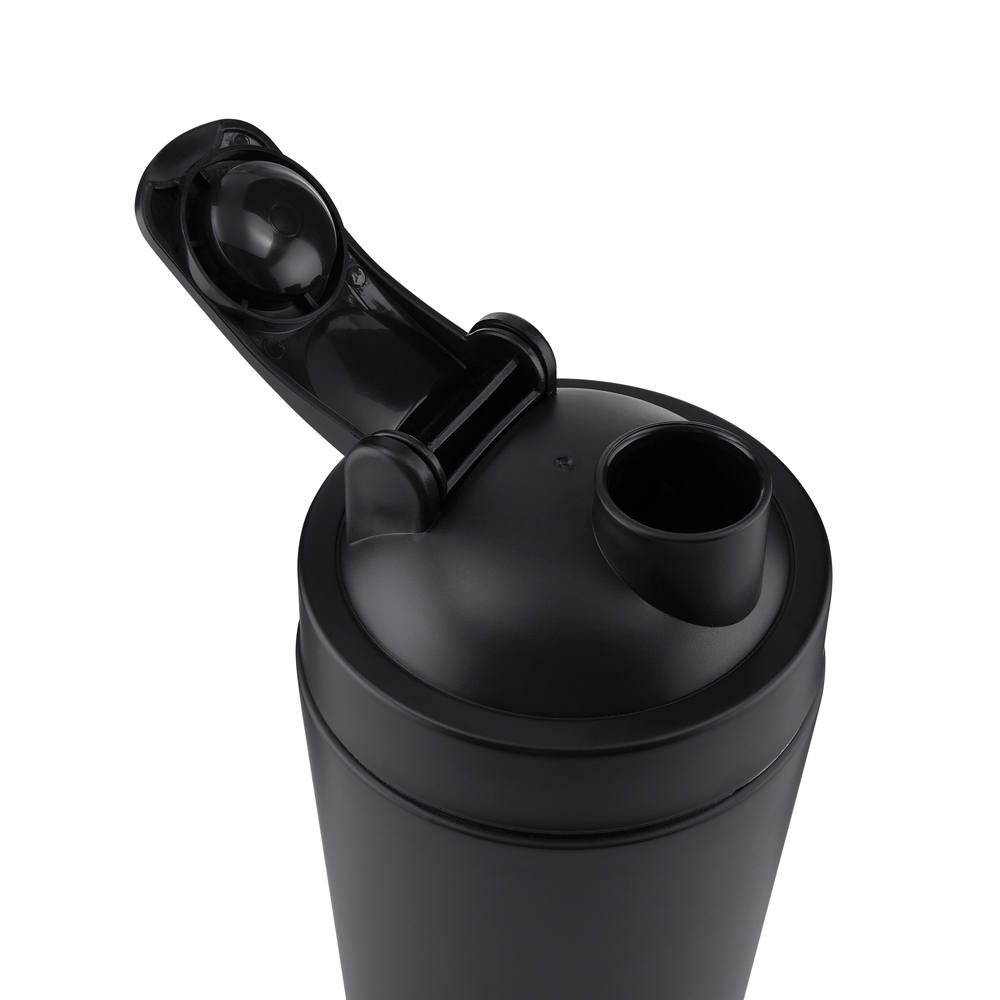 Garrafa Coqueteleira em Inox Preta 750ml Shake Gym