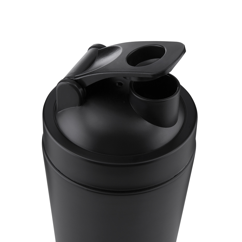 Garrafa Coqueteleira em Inox Preta 750ml Shake Gym