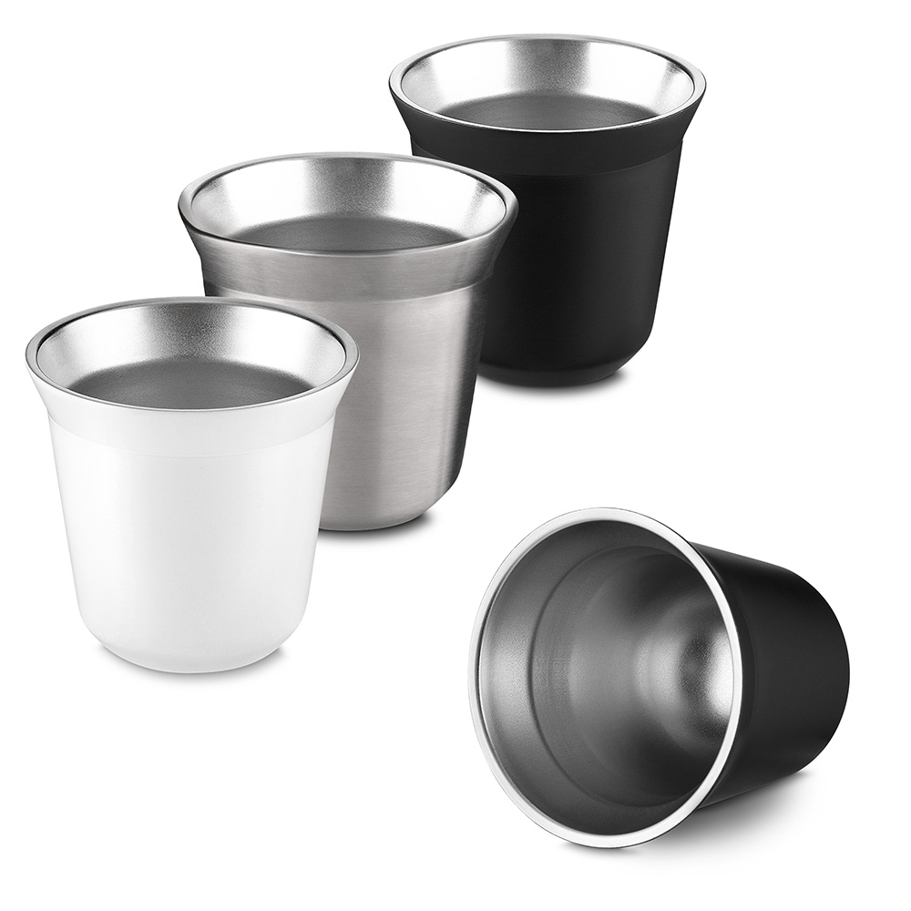 Copo Térmico Café Expresso 40ml Aço Inox Parede Dupla Branco