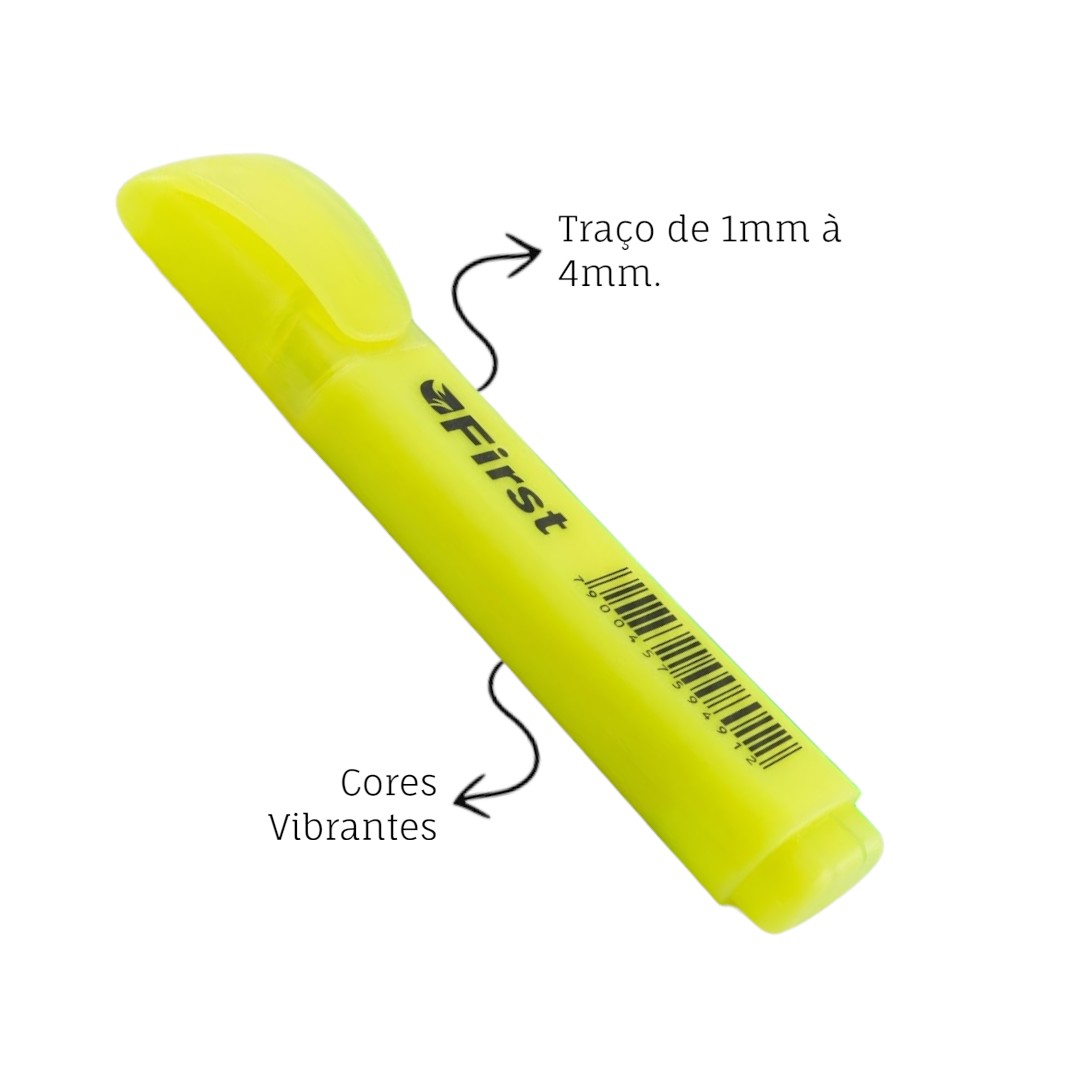 Marca Texto Neon 4 Cores Ponta Chanfrada 5mm com Estojo