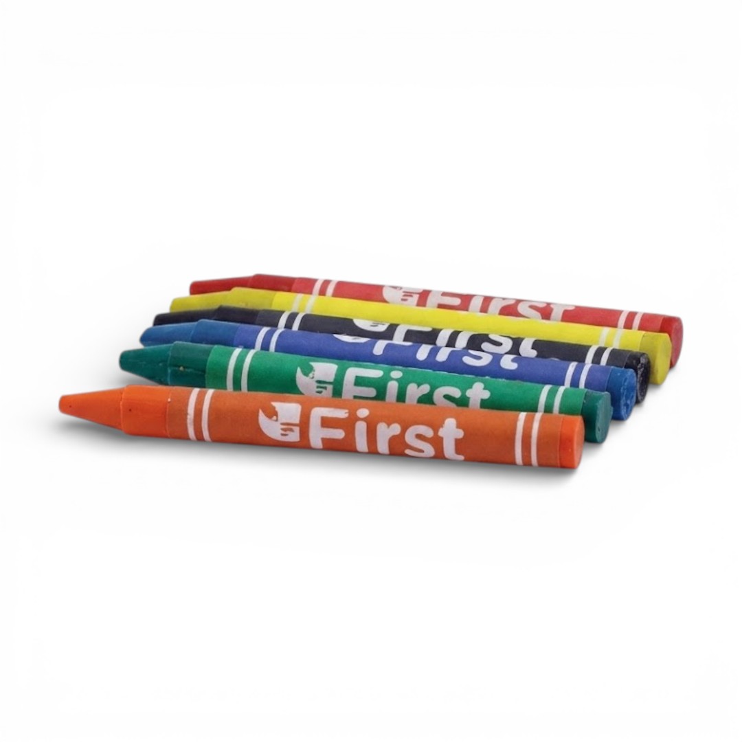 Giz de Cera Grosso Longo 6 Cores 48g Uso Escolar