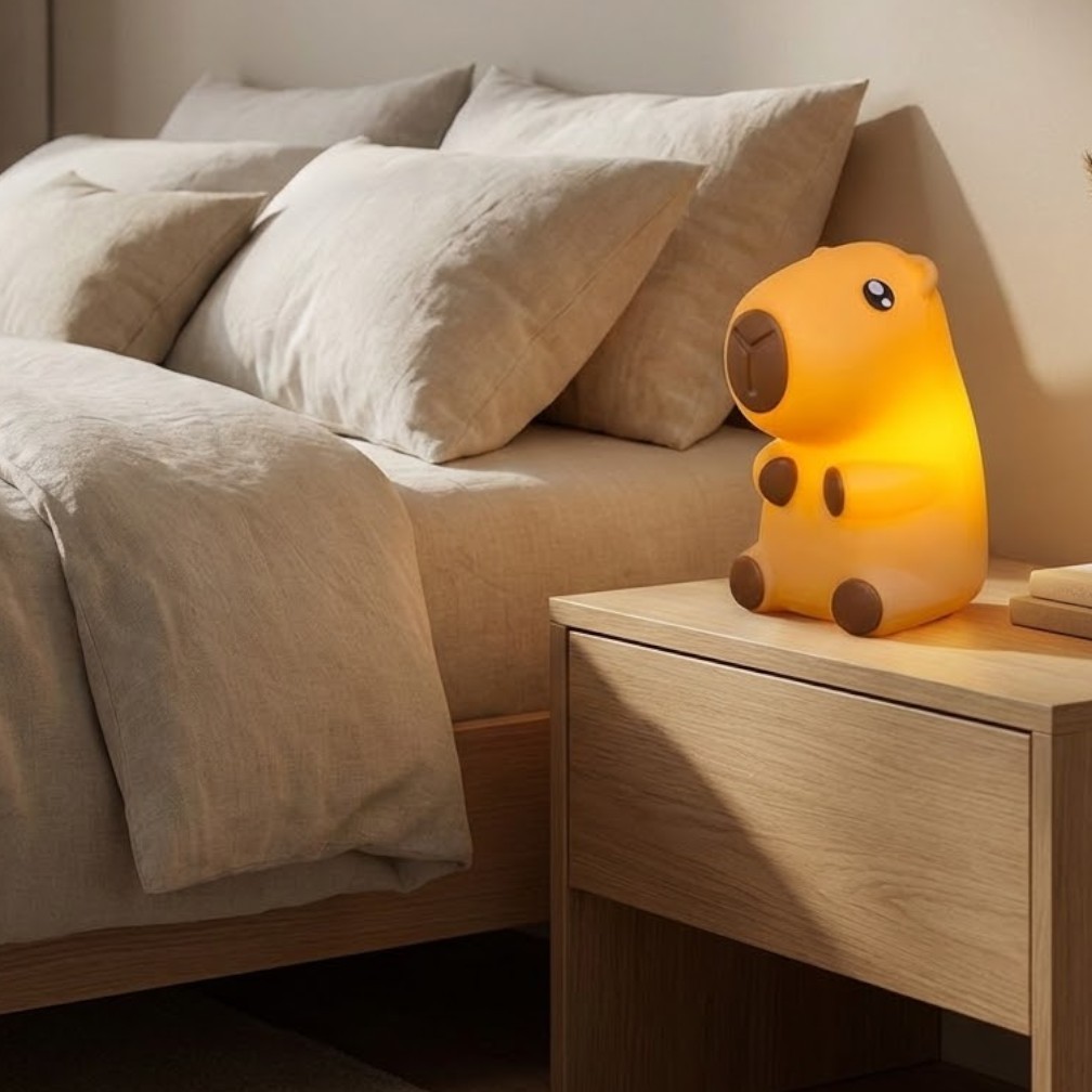 Luminária 3D Capivara Kawaii Boy Bivolt Decoração Criativa