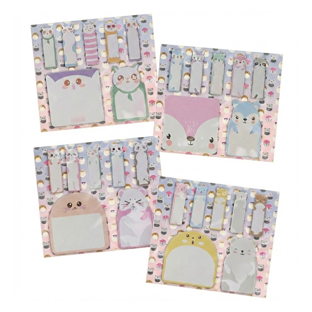 Bloco de Notas Adesivo Cute Animals 20 Folhas Sortido