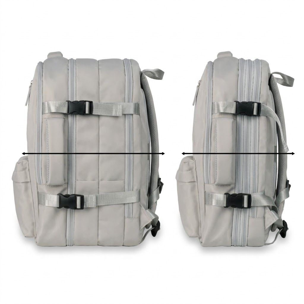 Mochila Pasta Notebook 15.6” Expansível 15-31L com USB Cinza