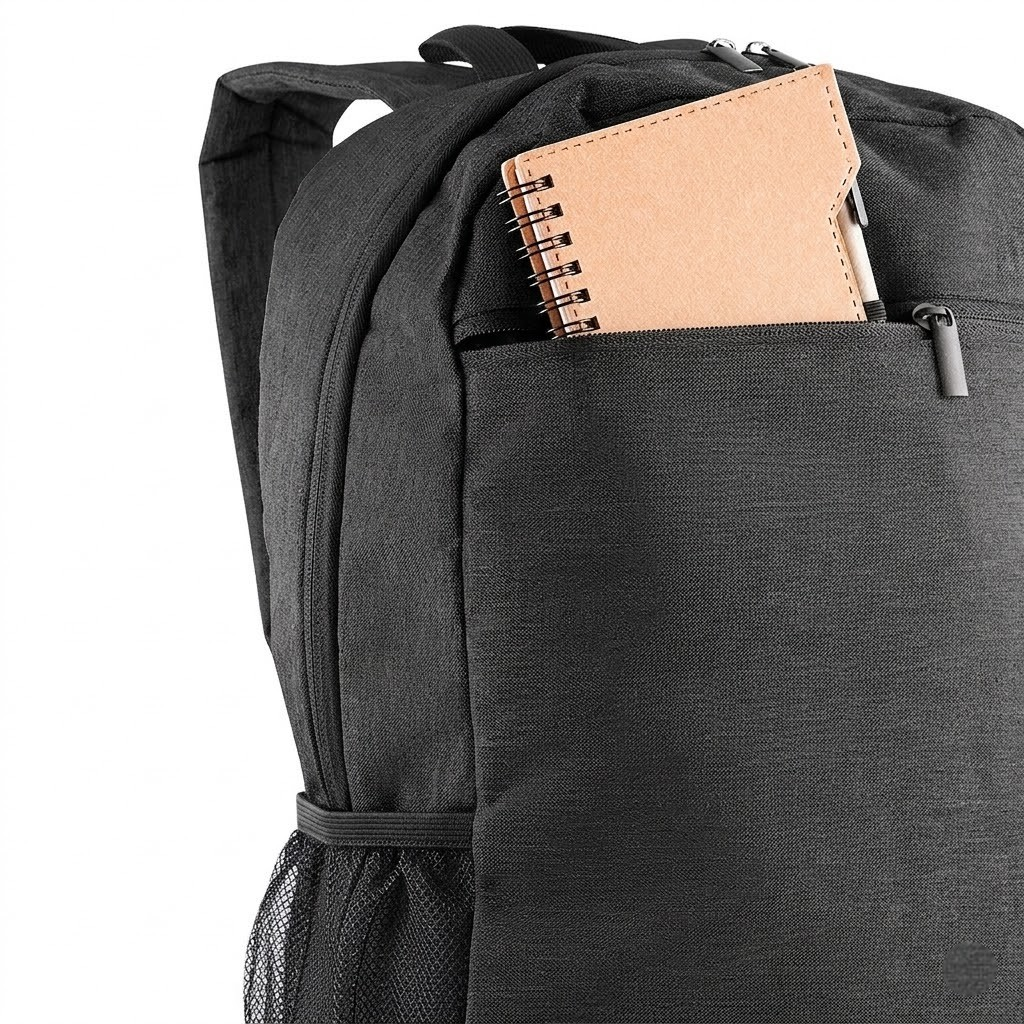 Mochila 16L com Bolso Frontal e Laterais para Laptop 15,6” Preta