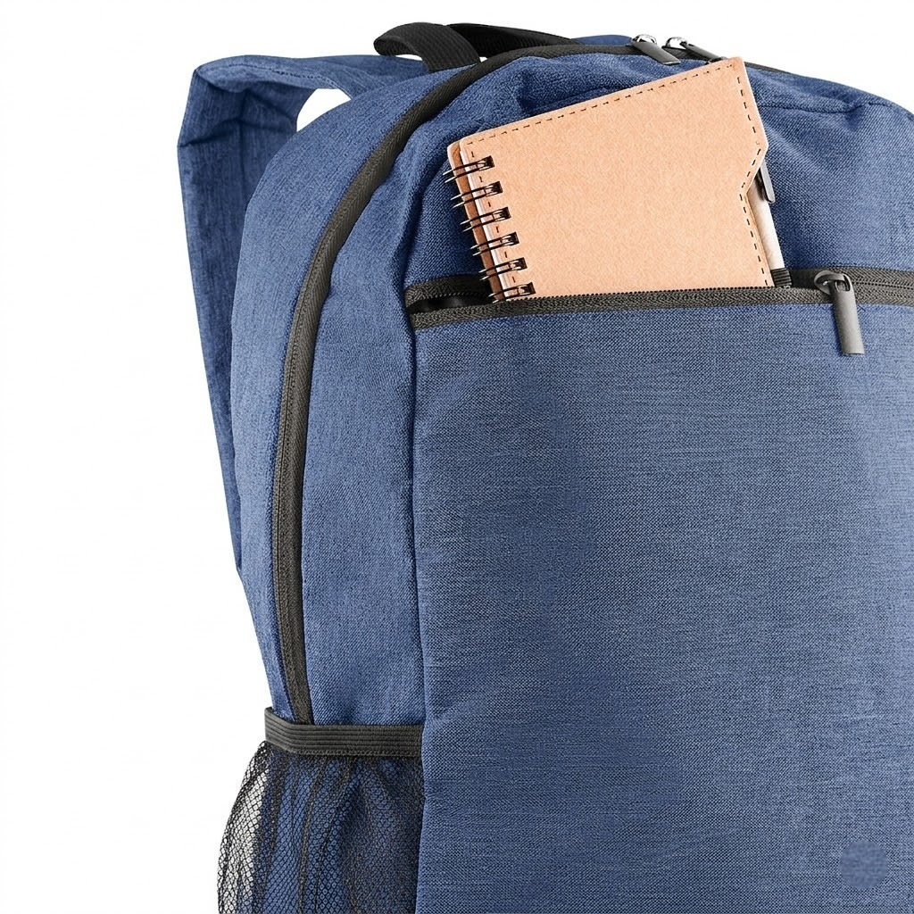 Mochila 16L com Bolso Frontal e Laterais para Laptop 15,6” Azul