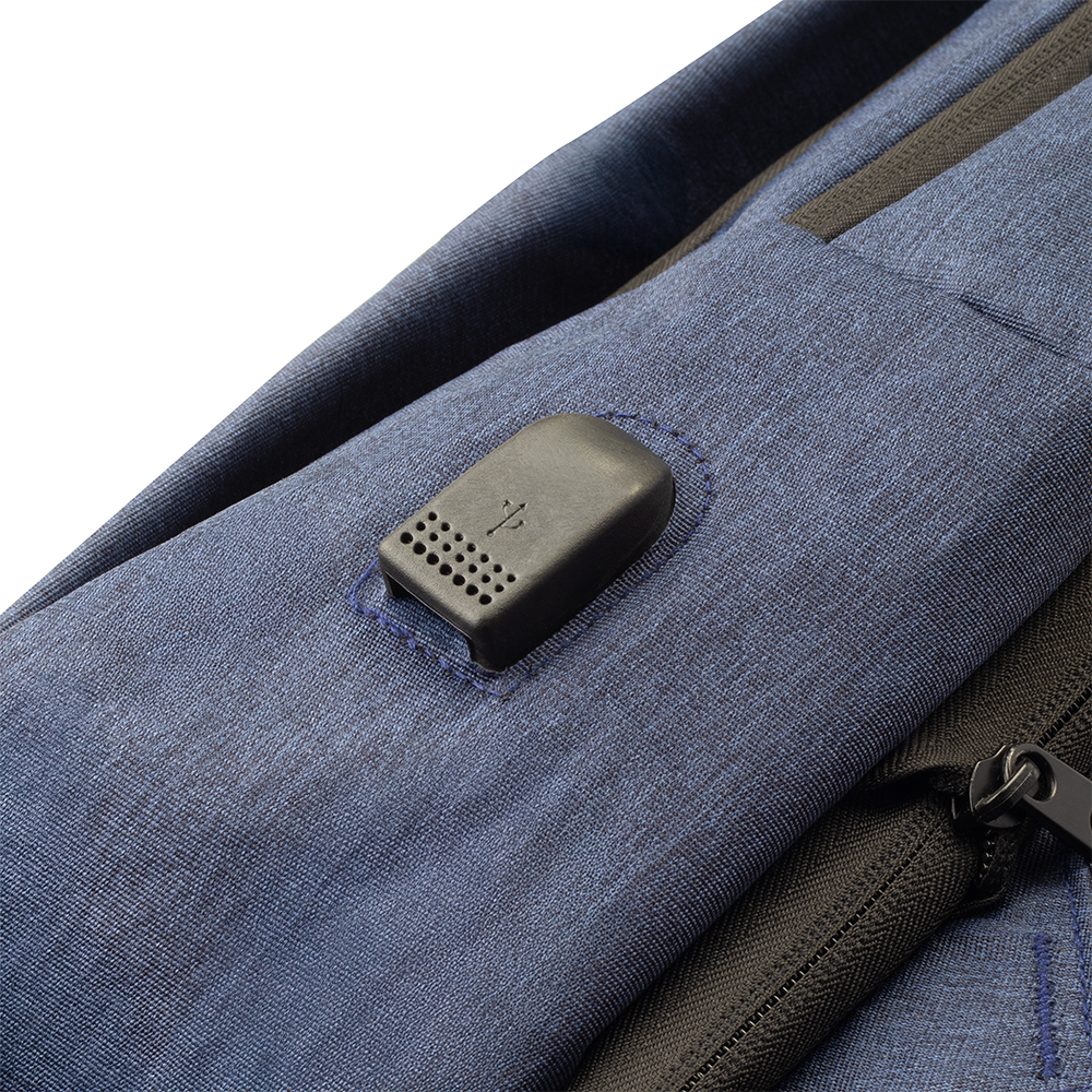 Mochila Notebook 15.6” Expansível 20-27L USB Engate de Mala Azul