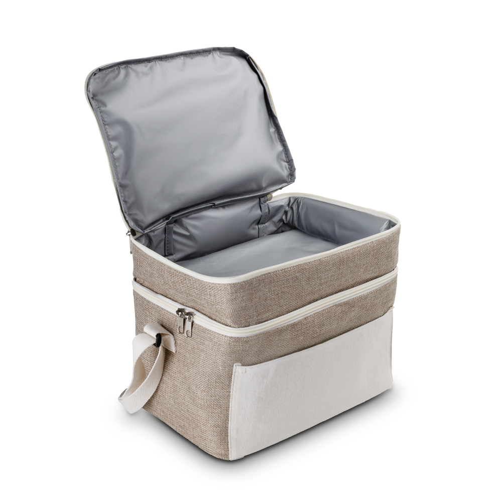 Bolsa Térmica 14L 2 Compartimentos Alça de Ombro Cooler Sustentável
