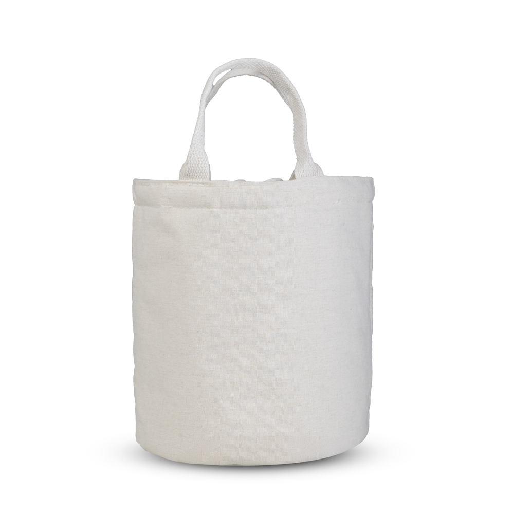 Bolsa Térmica 4,8L Algodão e Cortiça com Bolso Fechamento por Cordão