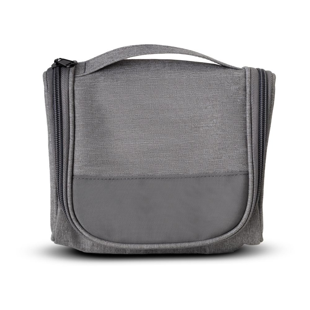 Necessaire 1,7L Zíper Compartimentos Cinza Dia a Dia Compacta
