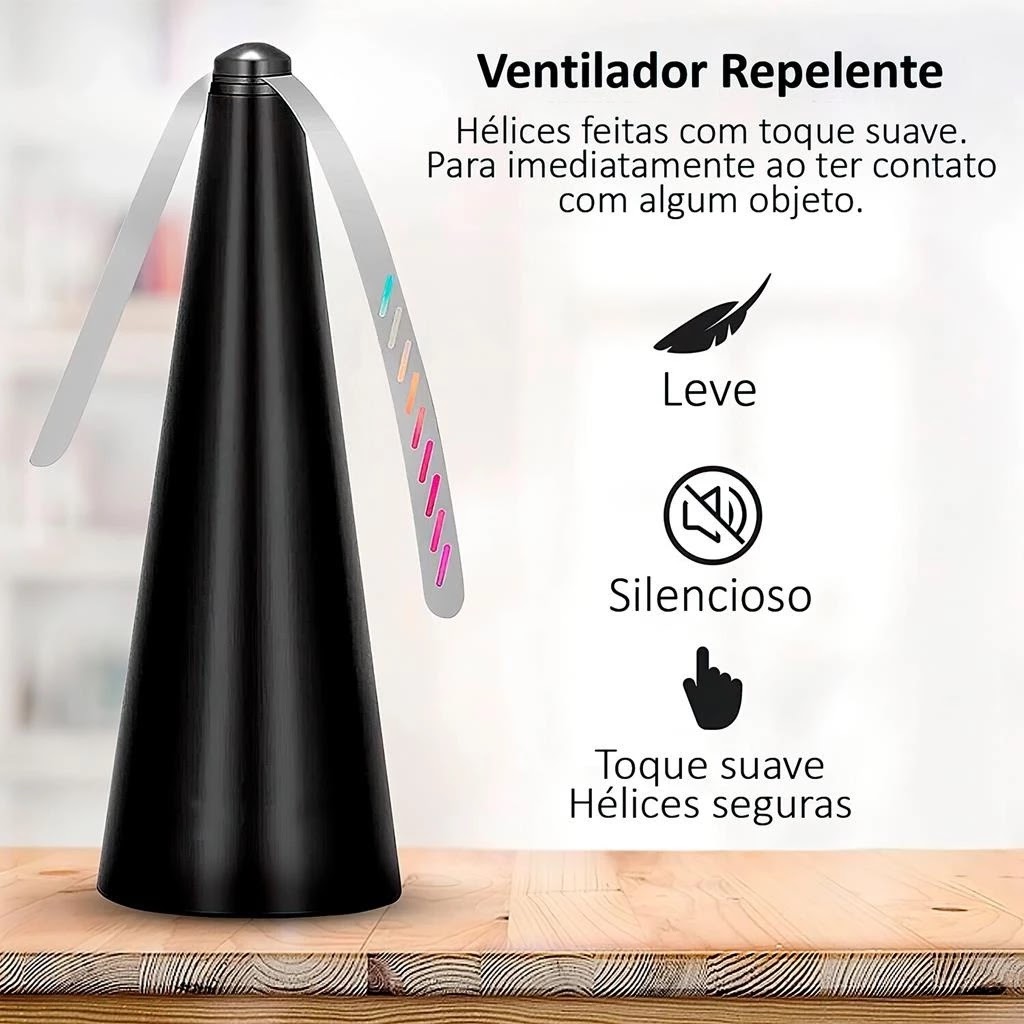 Ventilador Repelente de Moscas Portátil de Mesa com Fio