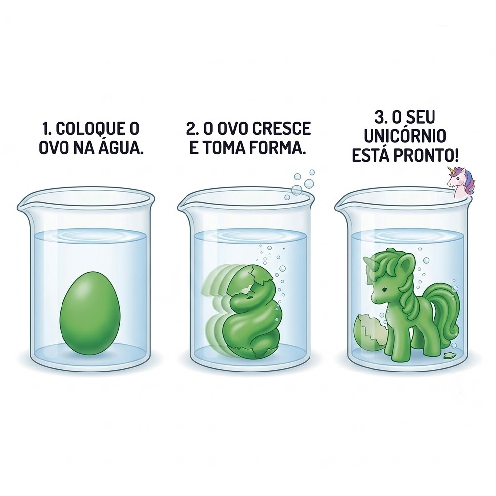 Ovo Mágico Unicórnio Cresce na Água Kit 12 Unidades