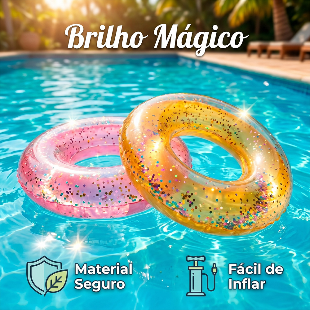Boia Redonda Super Luxo Com Glitter 90cm