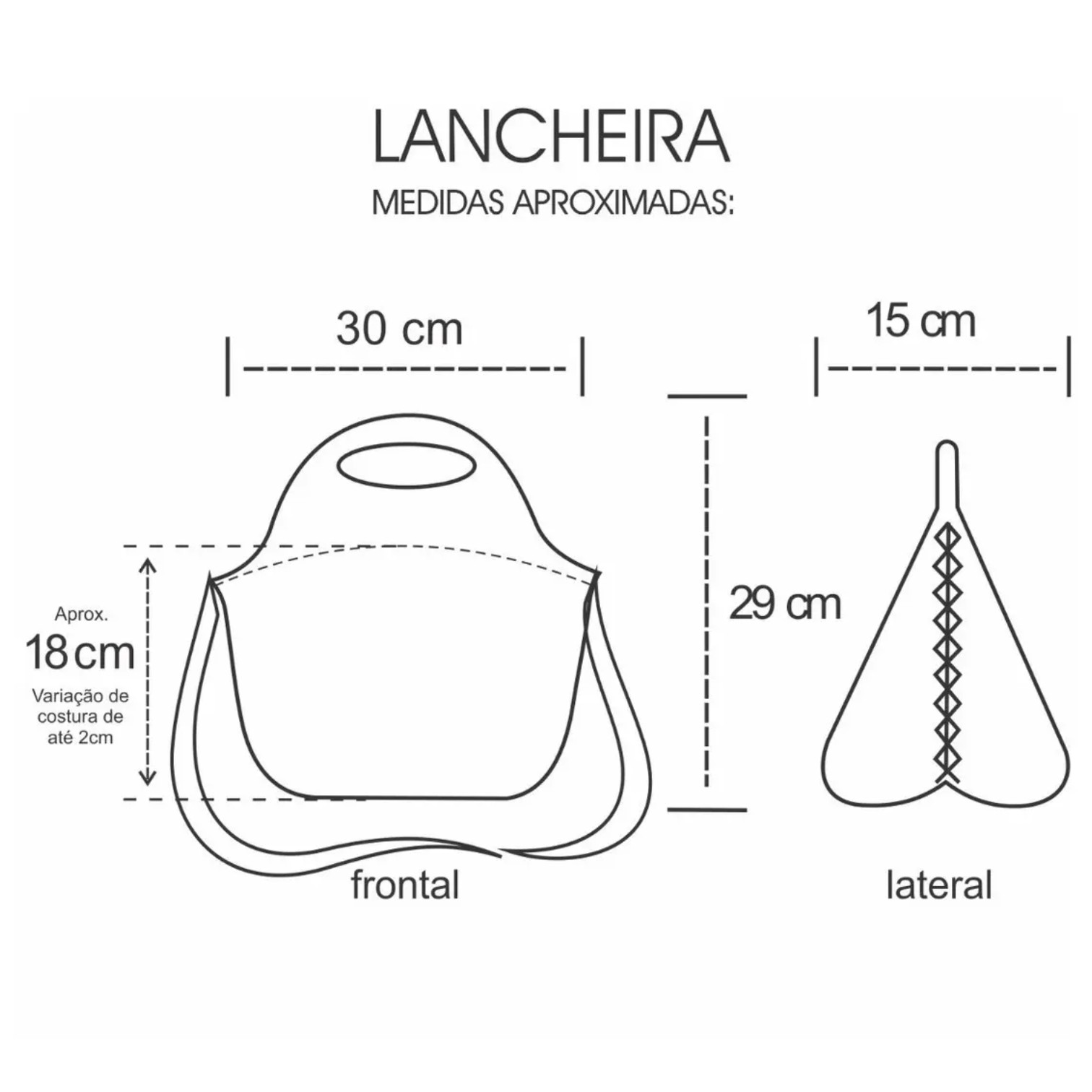 Bolsa Térmica Lancheira Neoprene c/ Alça Preta
