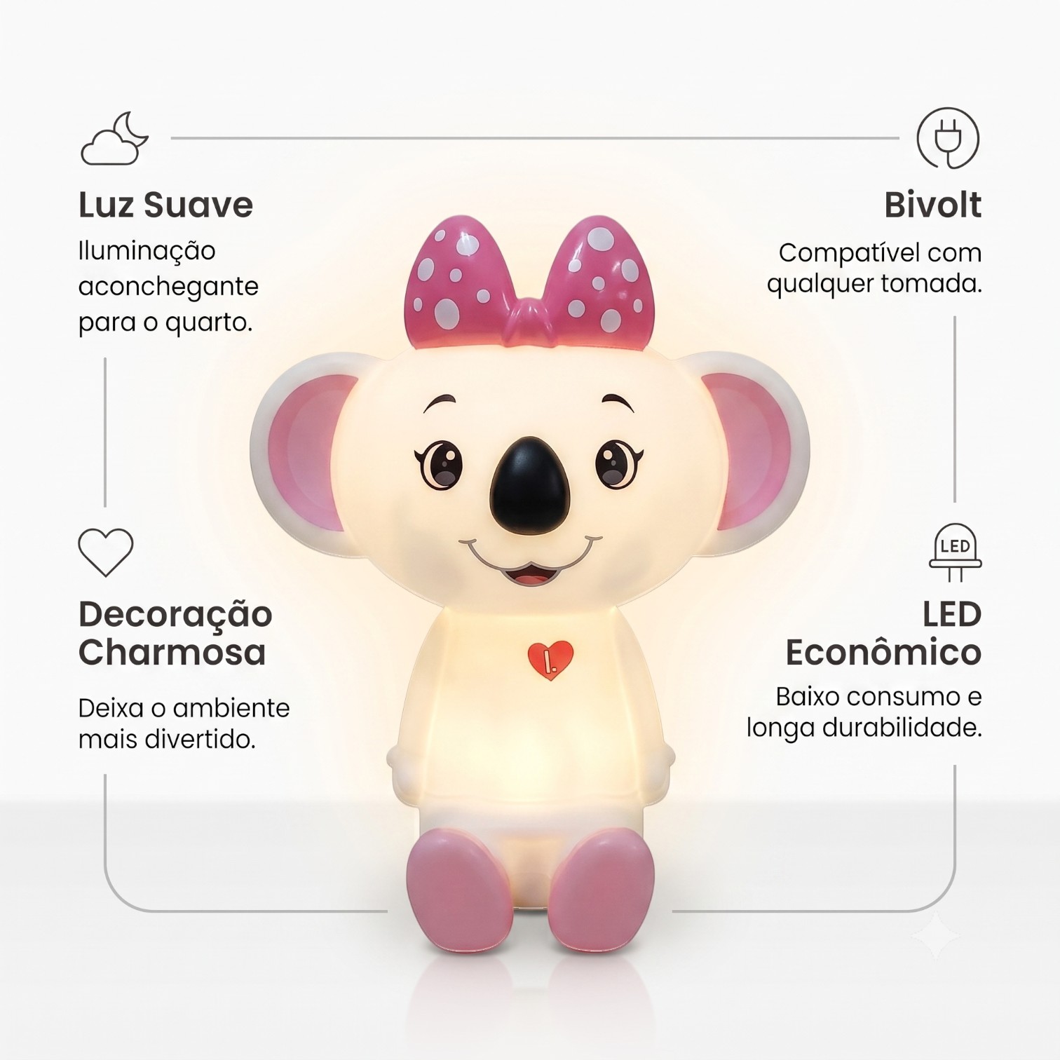 Luminária Lilica Original Abajur Infantil Quarto Decoração