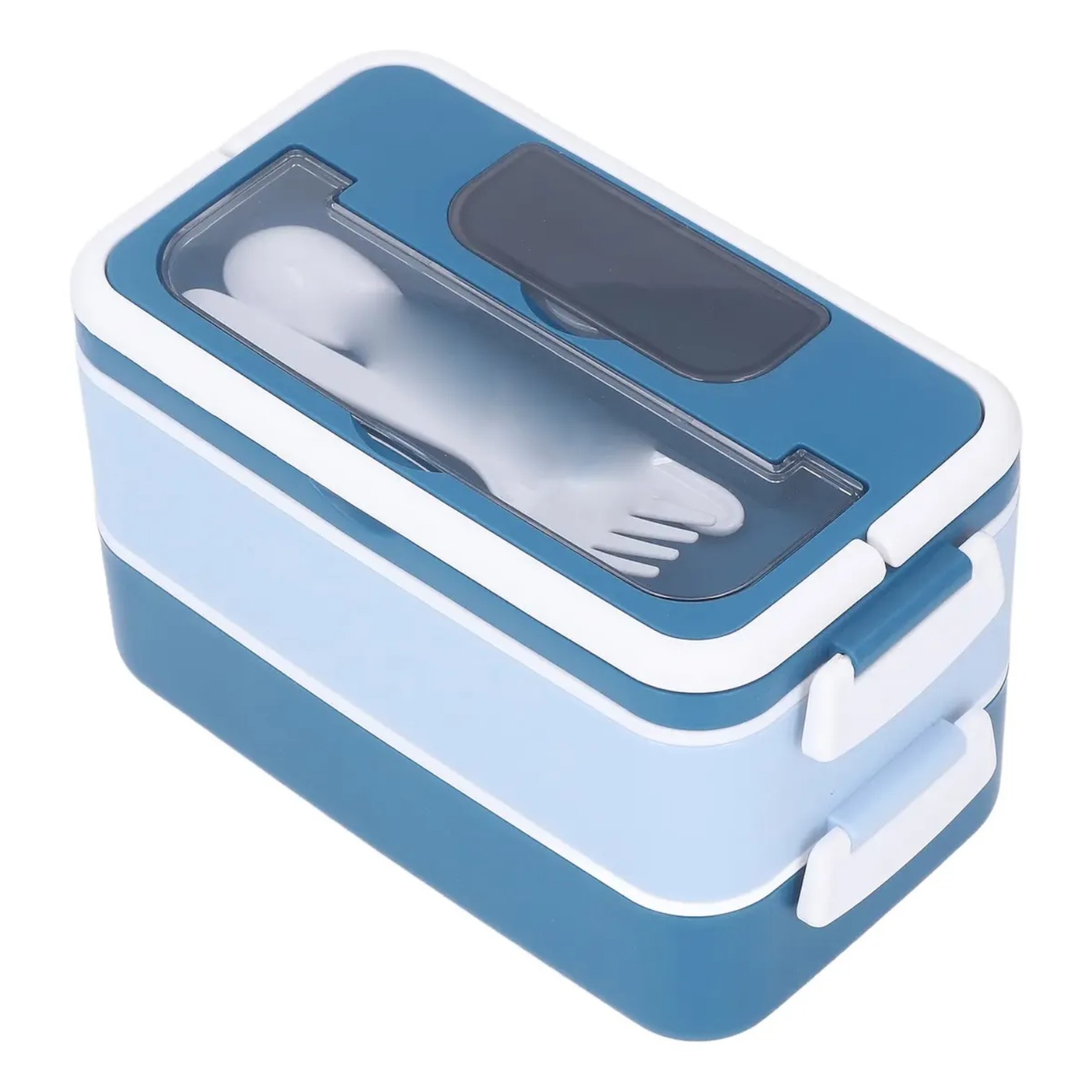 Marmita Térmica 2 Compartimentos Inox c/ Talheres Vita Box Duo