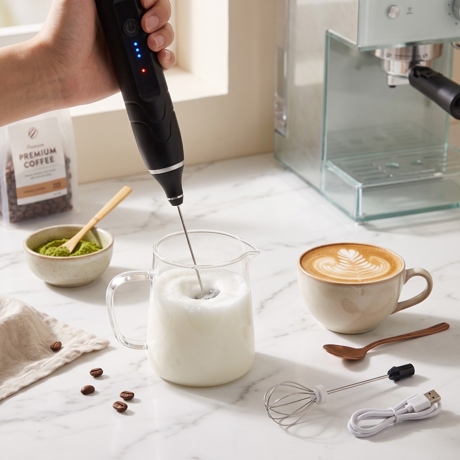 Mini Mixer Elétrico Inox Plástico Processador Manual Preto