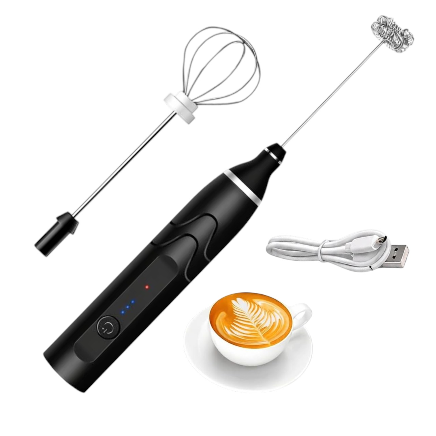 Mini Mixer Elétrico Inox Plástico Processador Manual Preto
