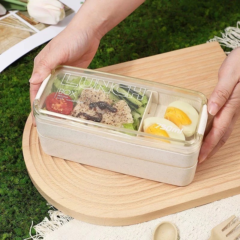 Marmita 3 Compartimentos c/ Talheres Kamibox Prática Fit Rosa