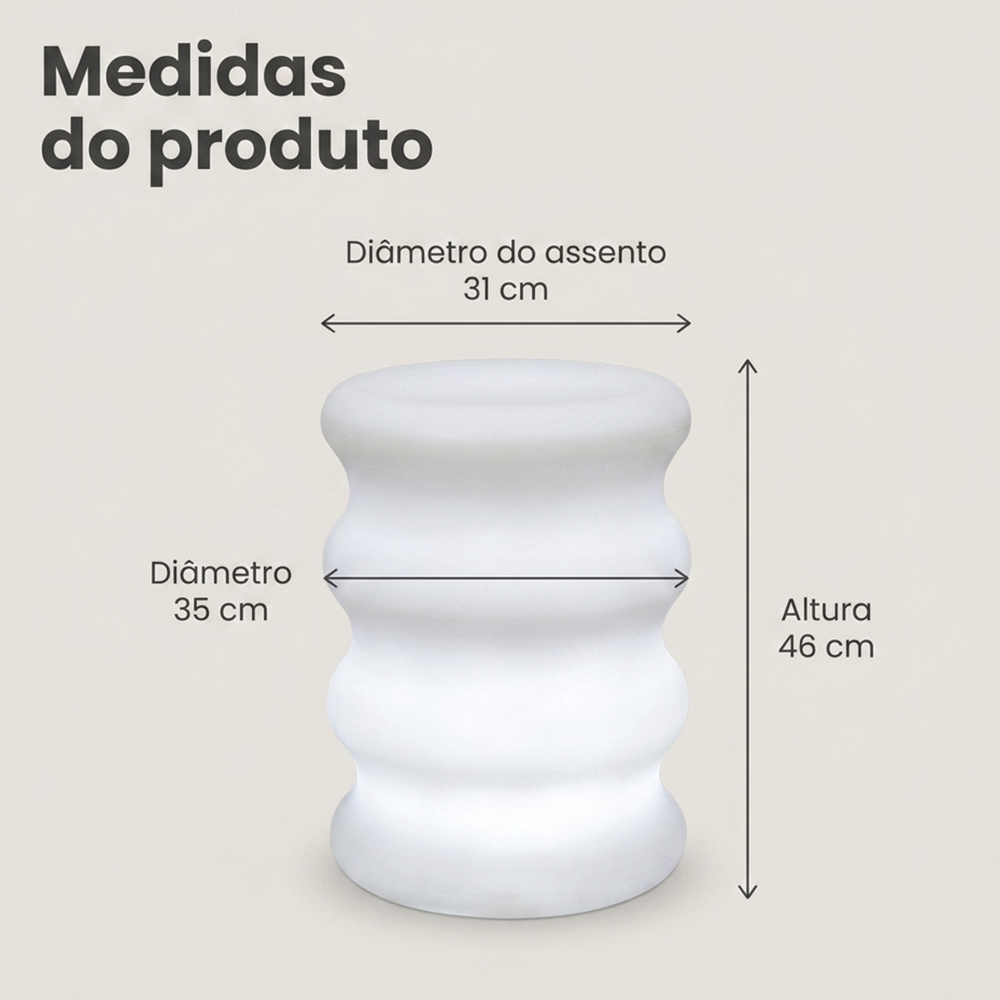 Banqueta Baú Jurerê Led RGB Banco Decorativo Premium