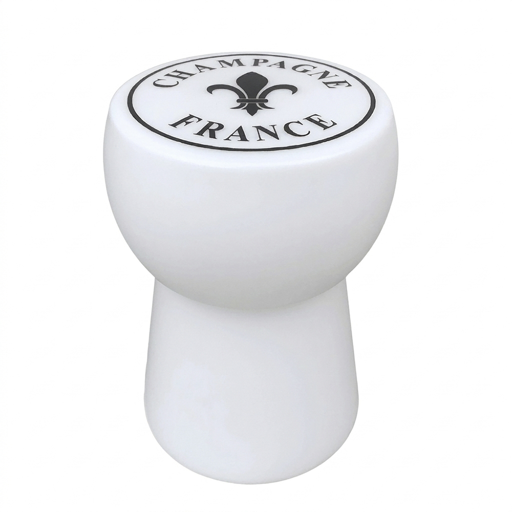 Banqueta Rolha Branca Champanhe Banco Decorativo