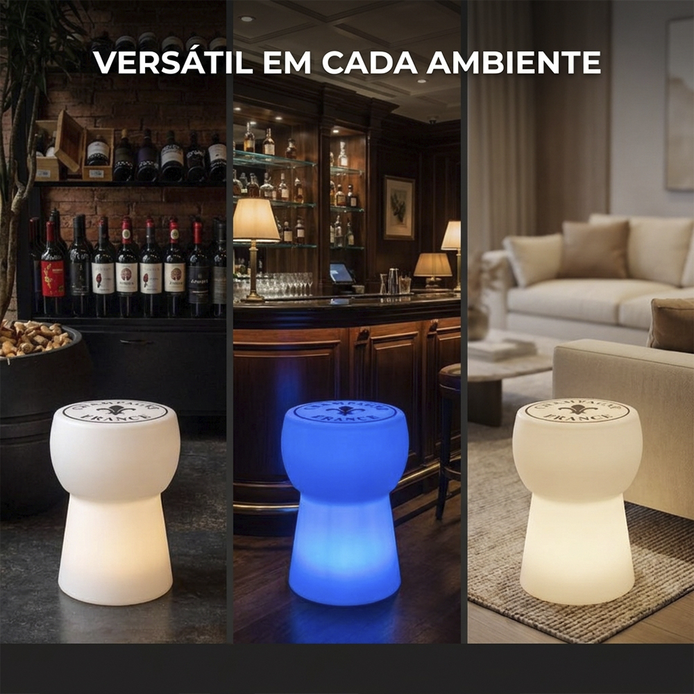 Banqueta Rolha Branca Champanhe Banco Decorativo