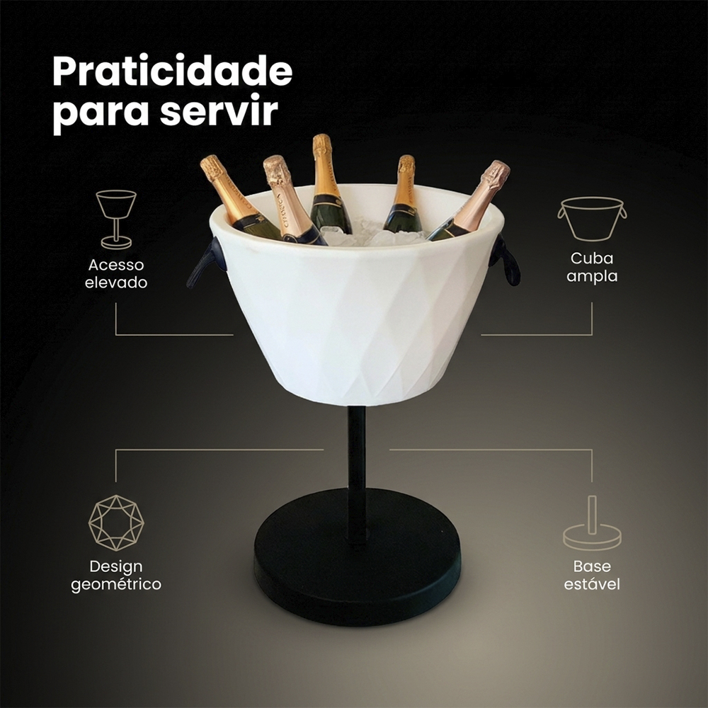 Champanheira Pedestal 25L Festas Até 8 Garrafas