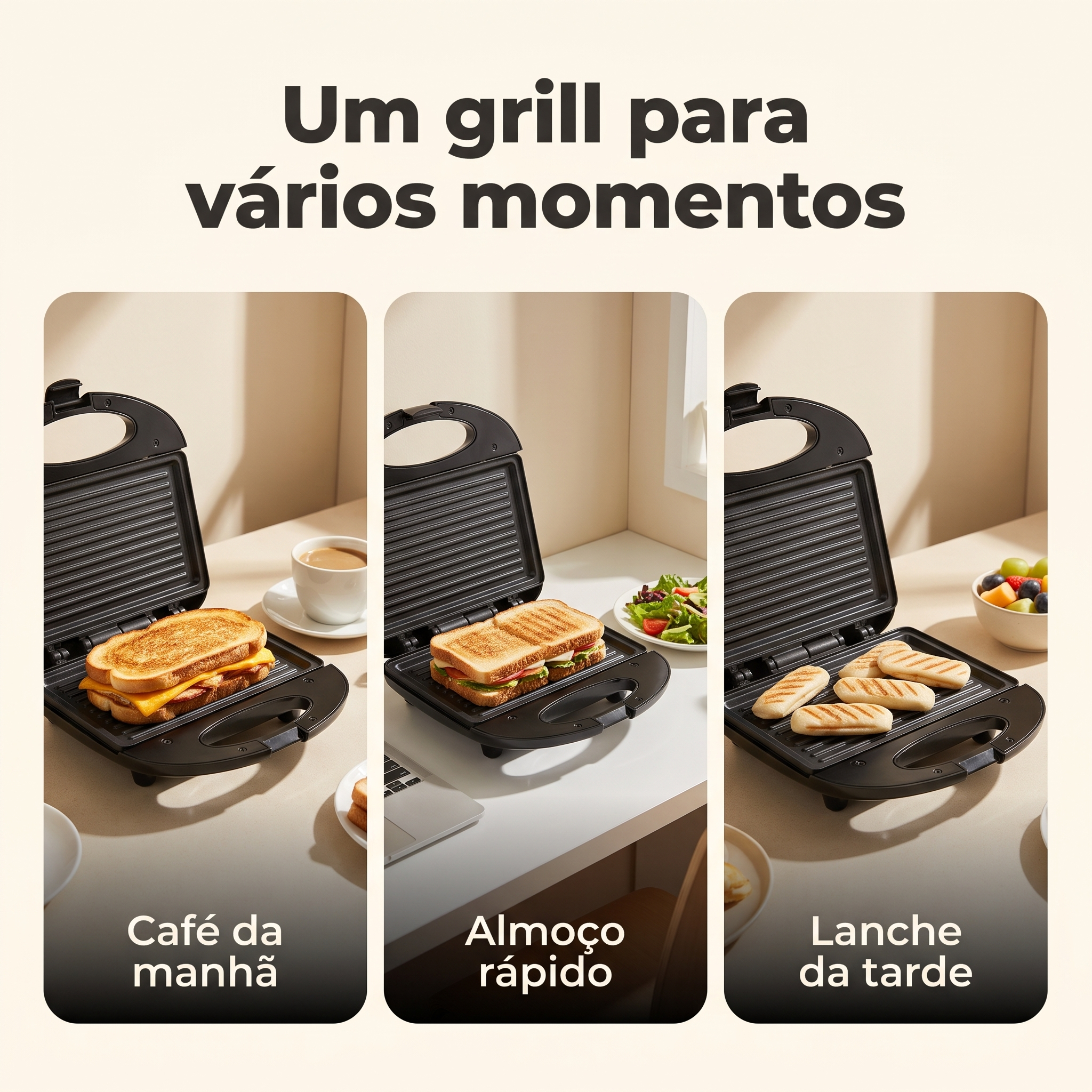 Sanduicheira Grill Elétrica 750W 220V Antiaderente Torradeira Boston A5
