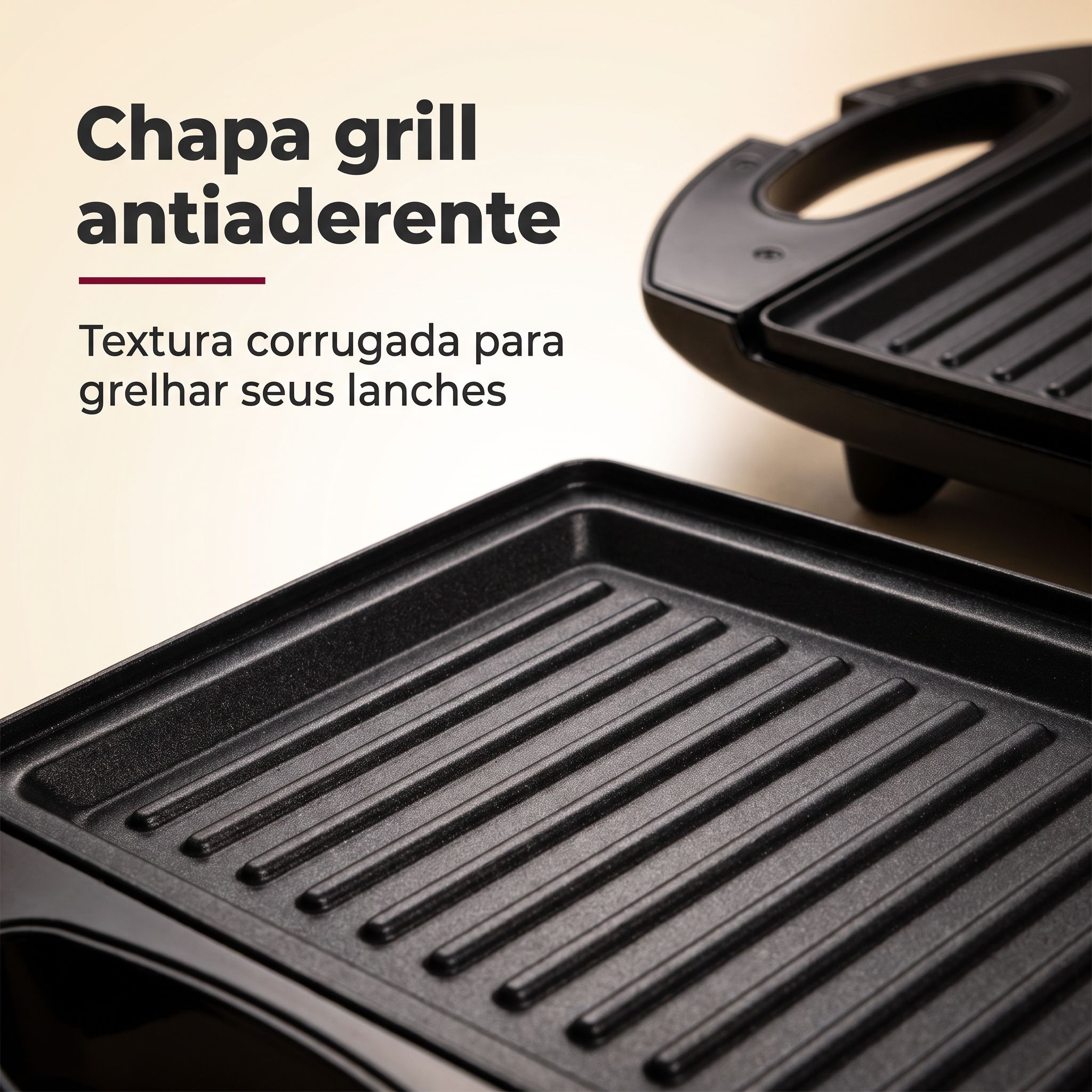 Sanduicheira Grill Elétrica 750W 220V Antiaderente Torradeira Boston A5