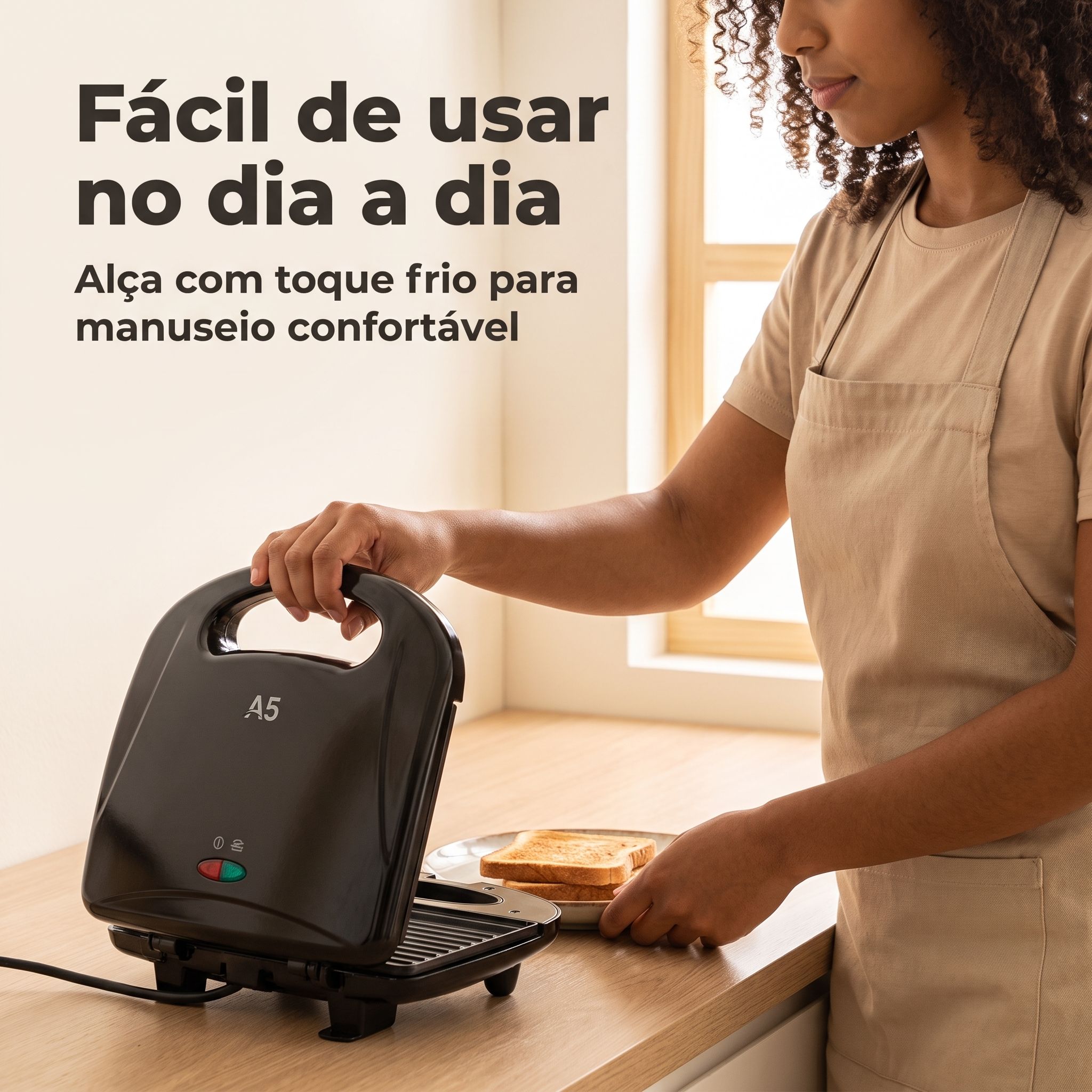 Sanduicheira Grill Elétrica 750W 127V Antiaderente Torradeira Boston A5