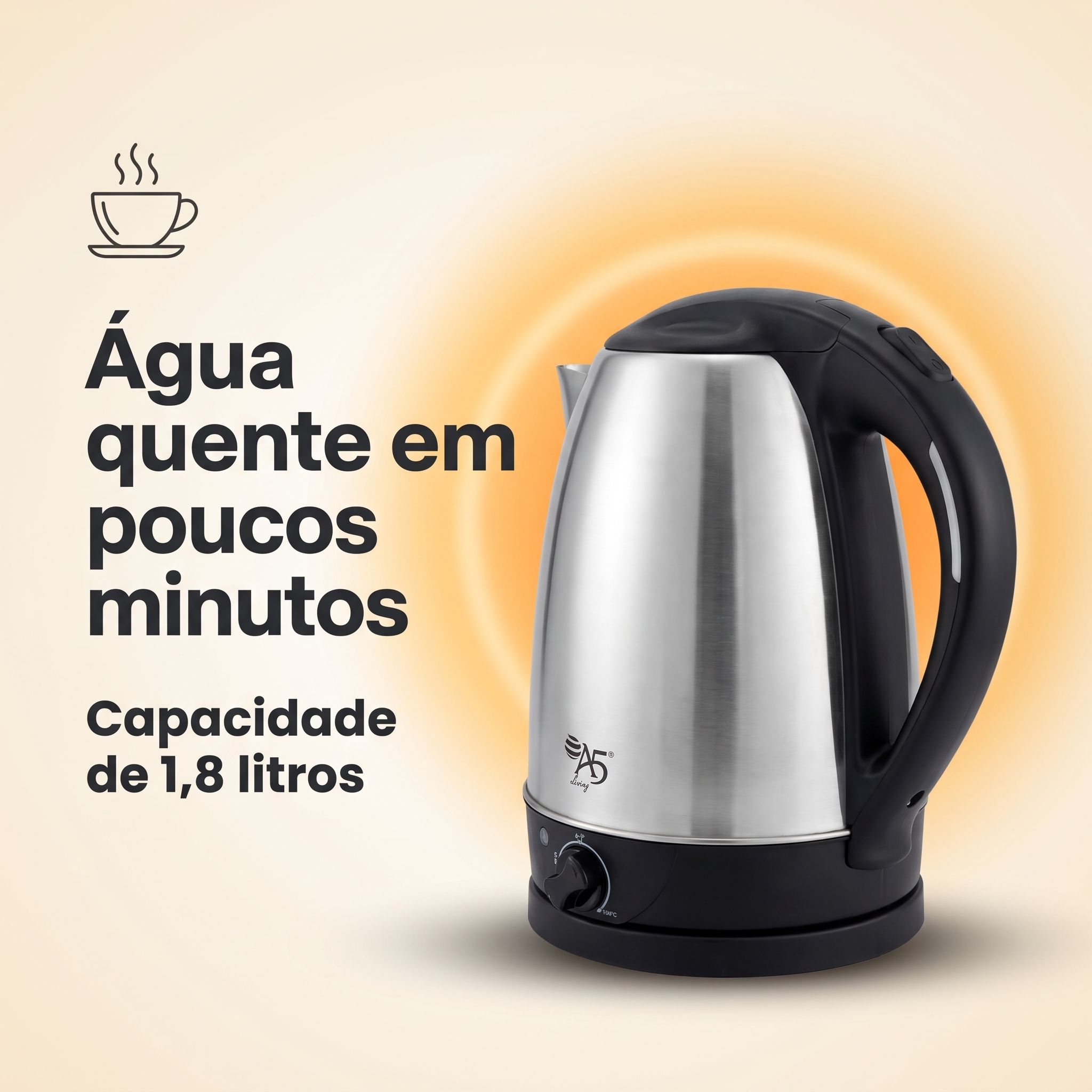 Chaleira Elétrica 1,8L 220V 1500W Seletor Temperatura Chimarrão Prime