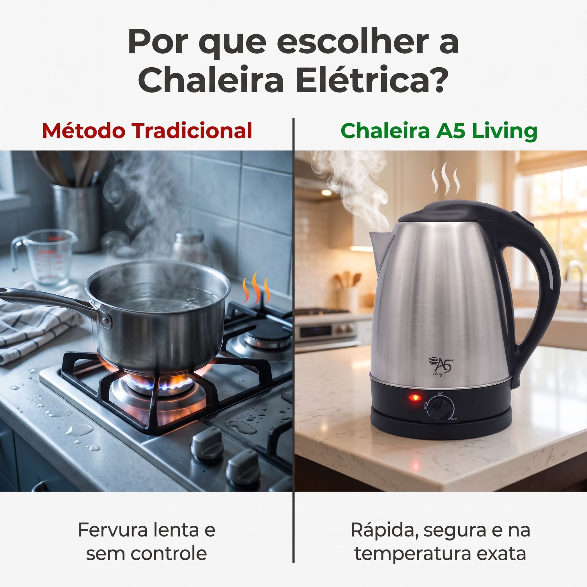 Chaleira Elétrica 1,8L 220V 1500W Seletor Temperatura Chimarrão Prime