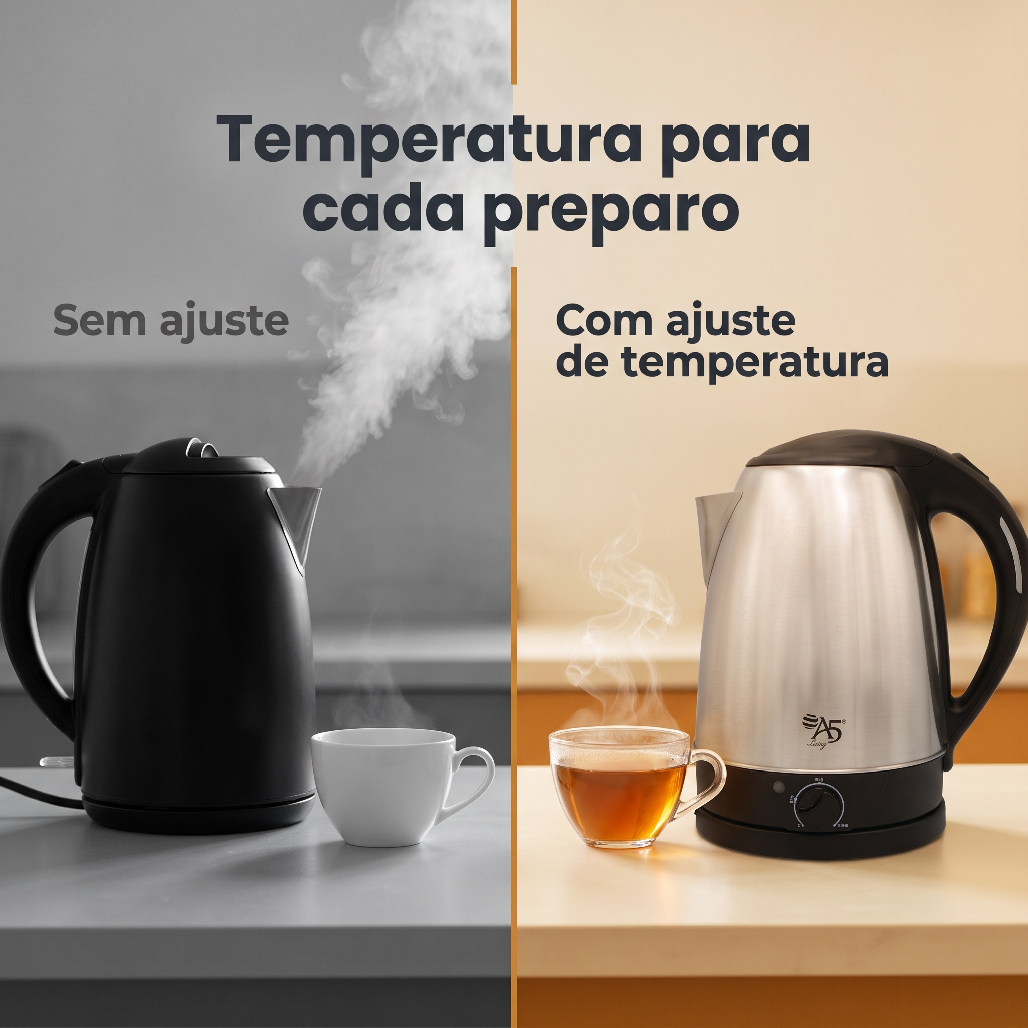 Chaleira Elétrica 1,8L 127V 1000W Seletor Temperatura Chimarrão Prime