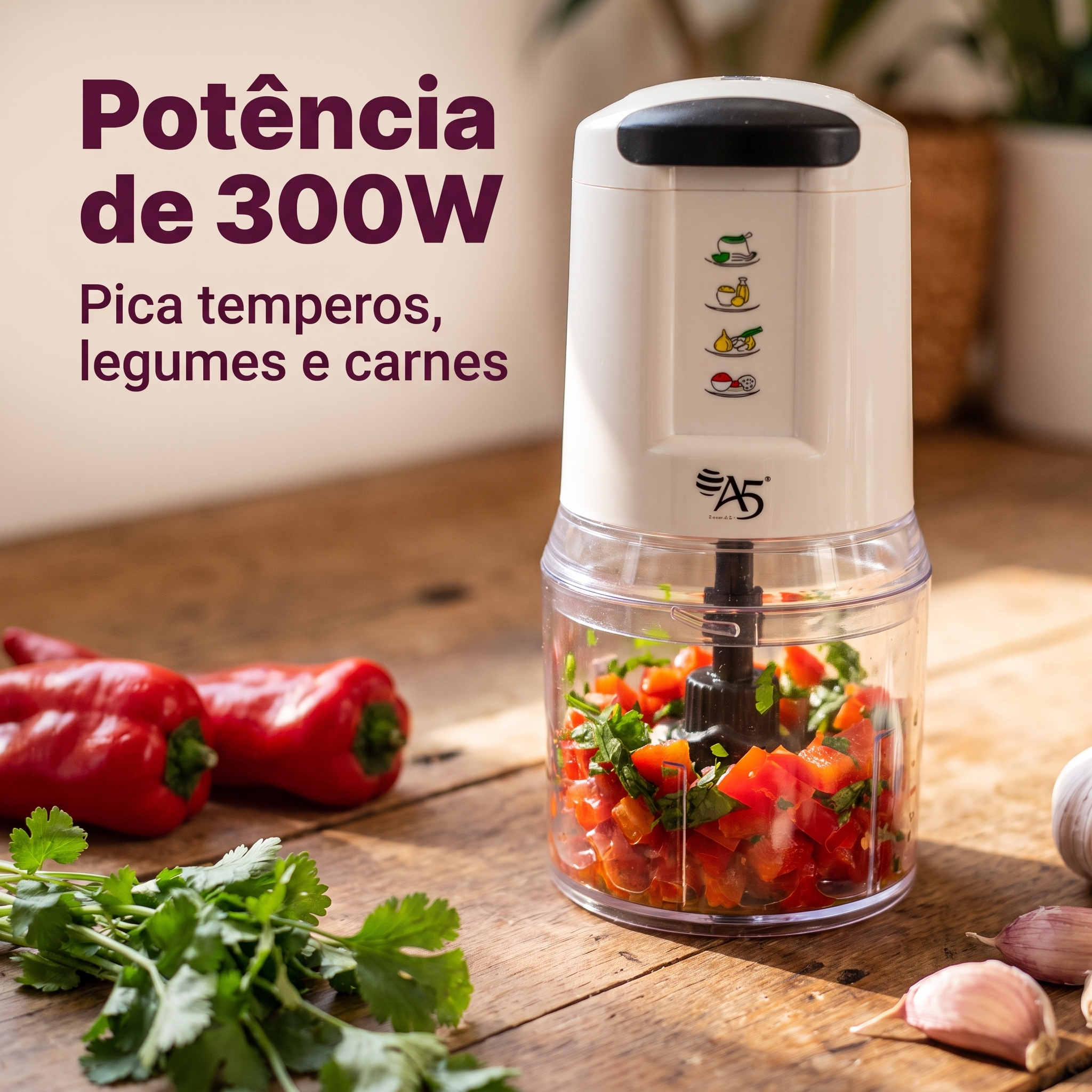 Processador Elétrico 500ml 300W 220V Malibu A5 Potente 4 Lâminas