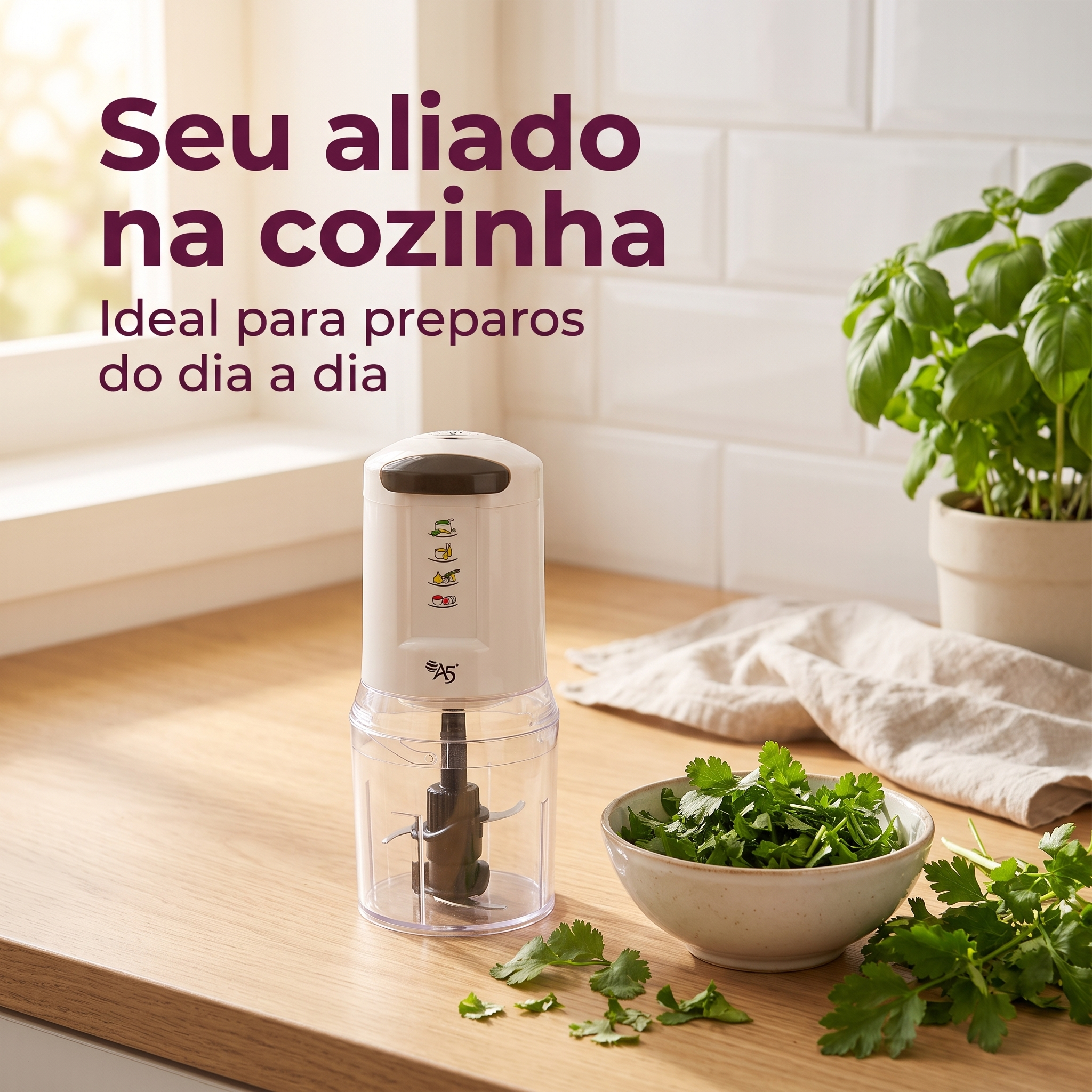 Processador Elétrico 500ml 300W 127V Malibu A5 Potente 4 Lâminas