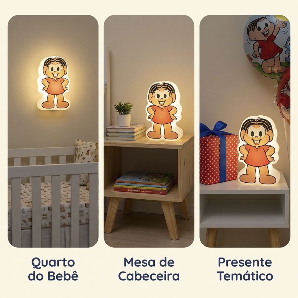 Luminária Mini Shape Mônica Turma da Mônica