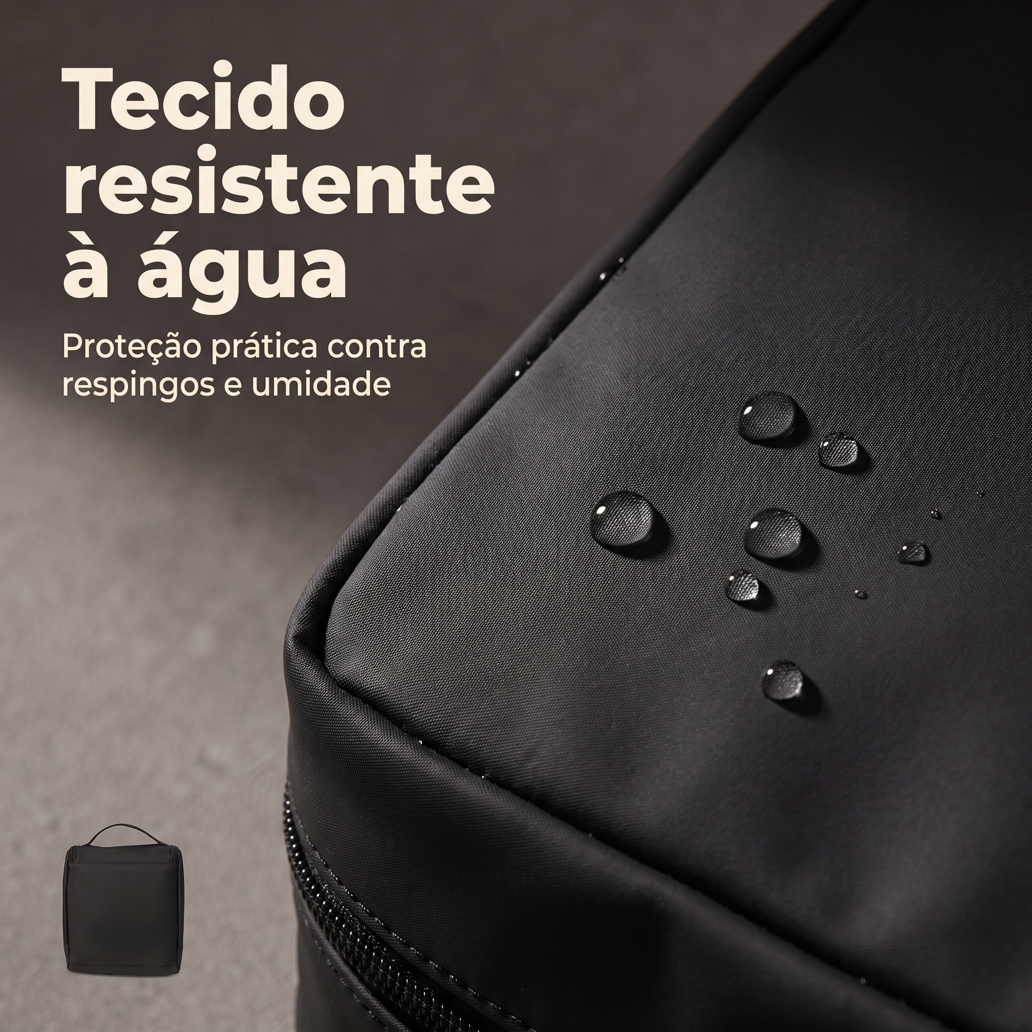 Necessaire 5,5L Preta c/ Gancho Suspensa Organizador de Viagem
