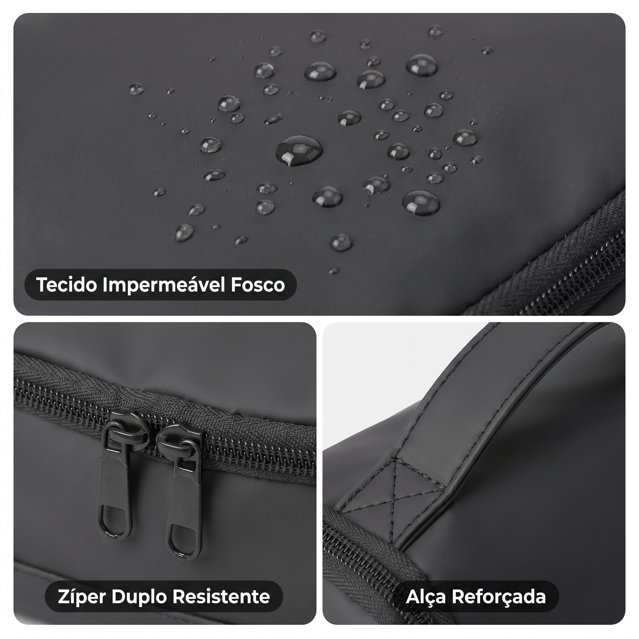 Necessaire 5,5L Preta c/ Gancho Suspensa Organizador de Viagem