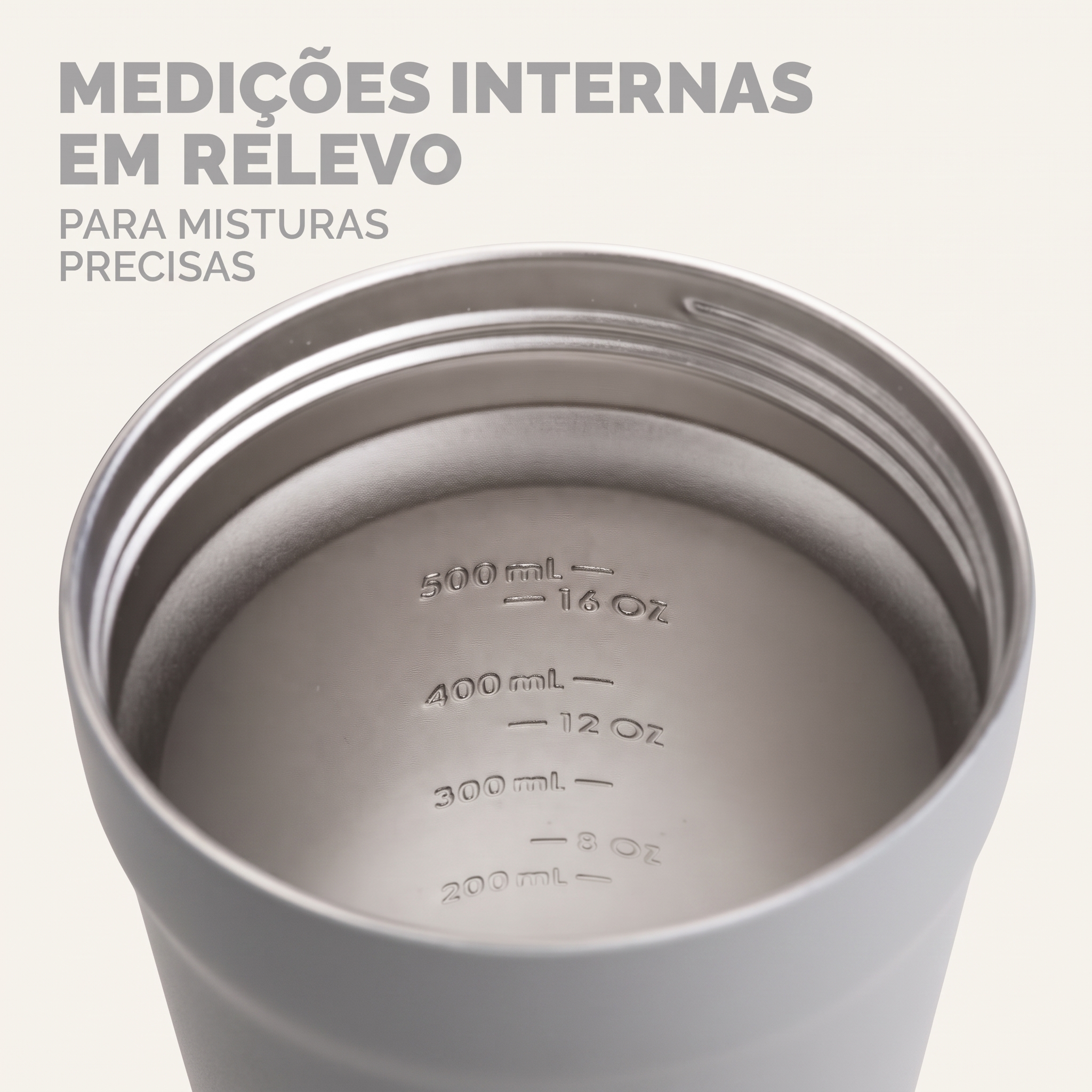 Garrafa Térmica Inox 700ml Parede Dupla Reservatório p/ Suplemento Cinza