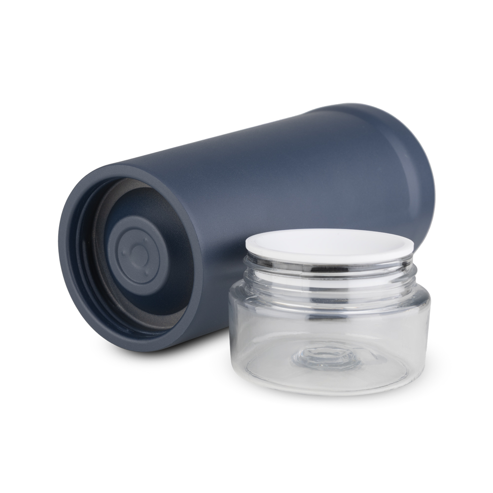 Garrafa Térmica Inox 700ml Parede Dupla Reservatório p/ Suplemento Azul