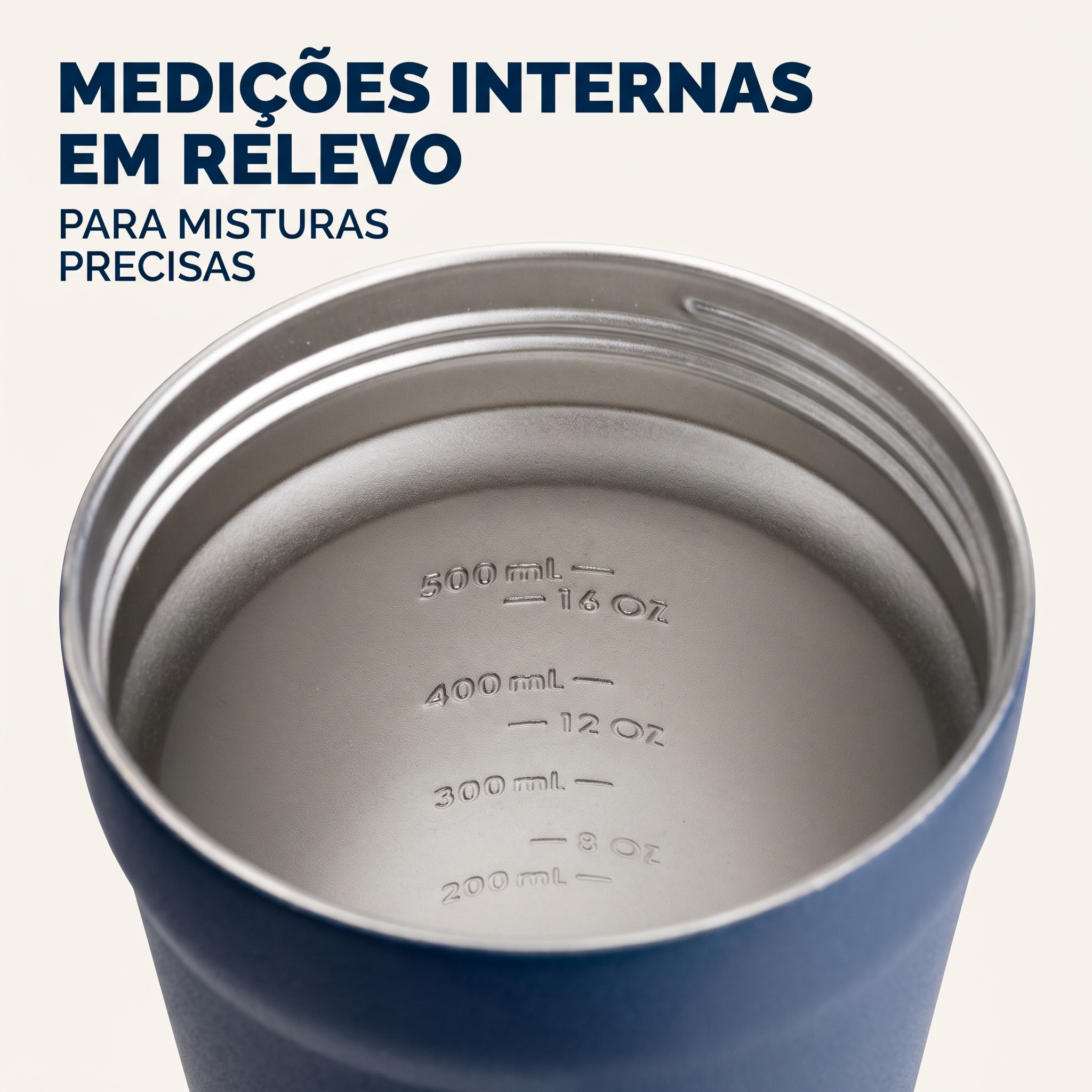 Garrafa Térmica Inox 700ml Parede Dupla Reservatório p/ Suplemento Azul