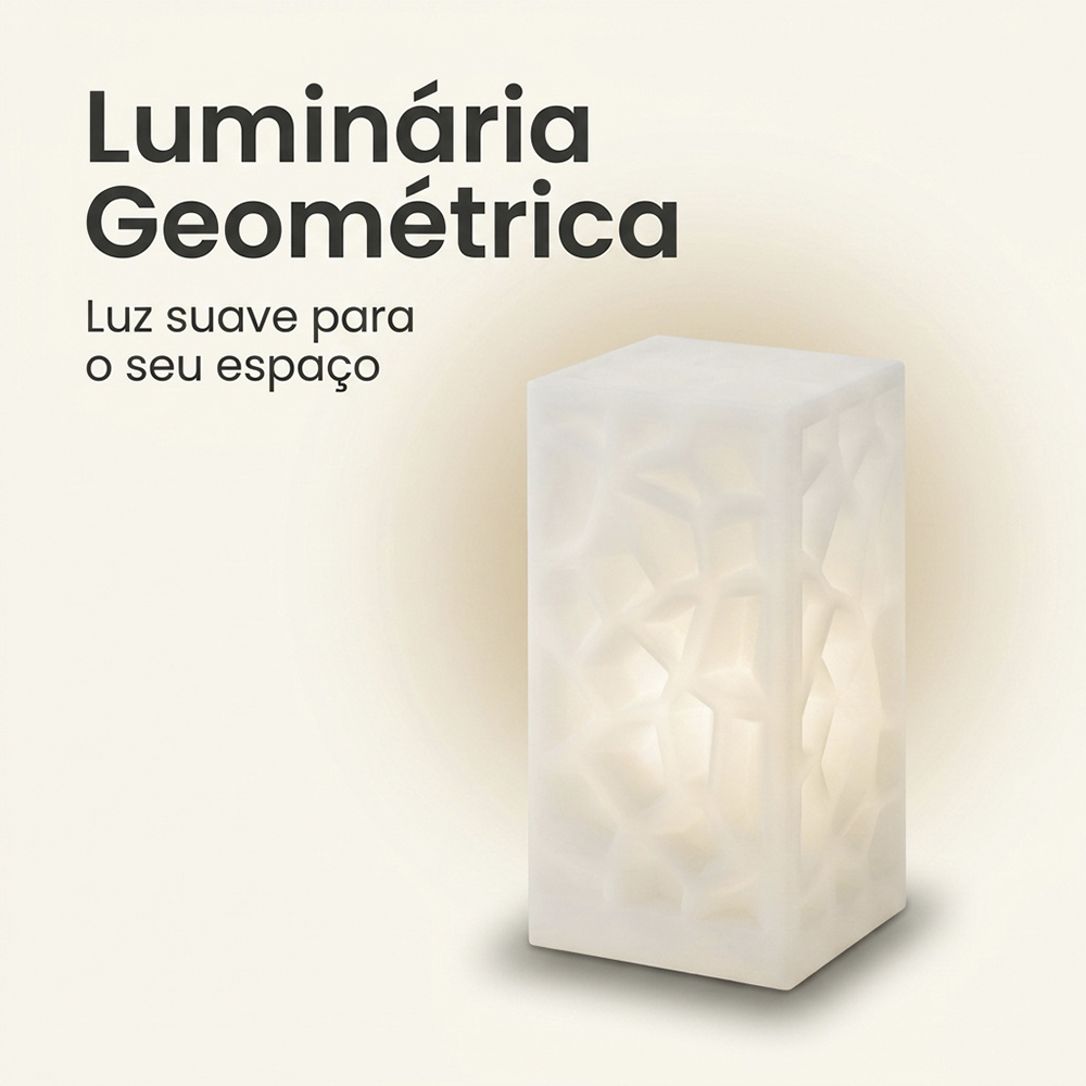 Luminária de Mesa Torre Decorativa Luz Difusa