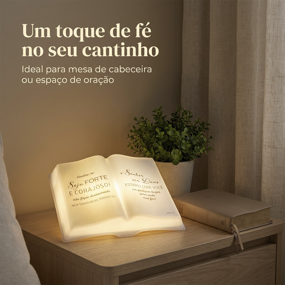 Luminária Bíblia Versículo Josue 1-9 de Mesa