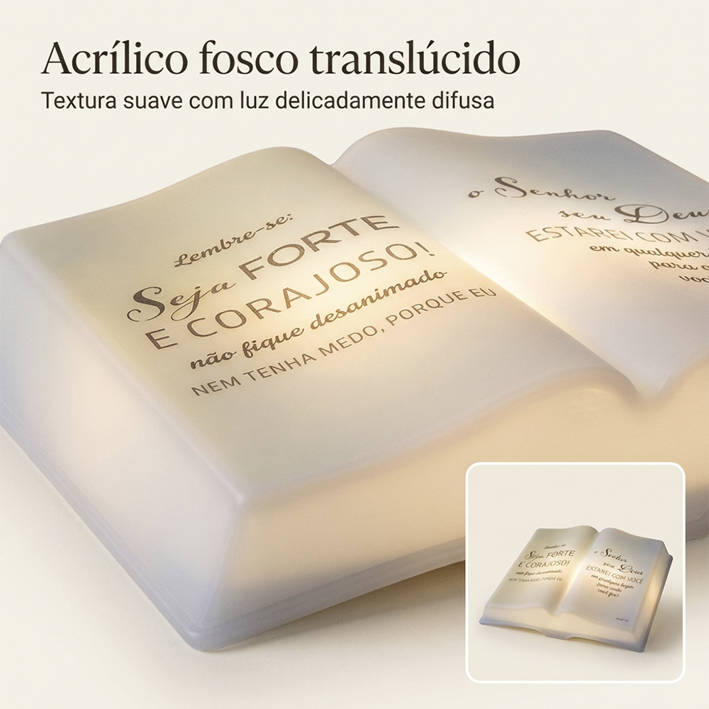 Luminária Bíblia Versículo Josue 1-9 de Mesa